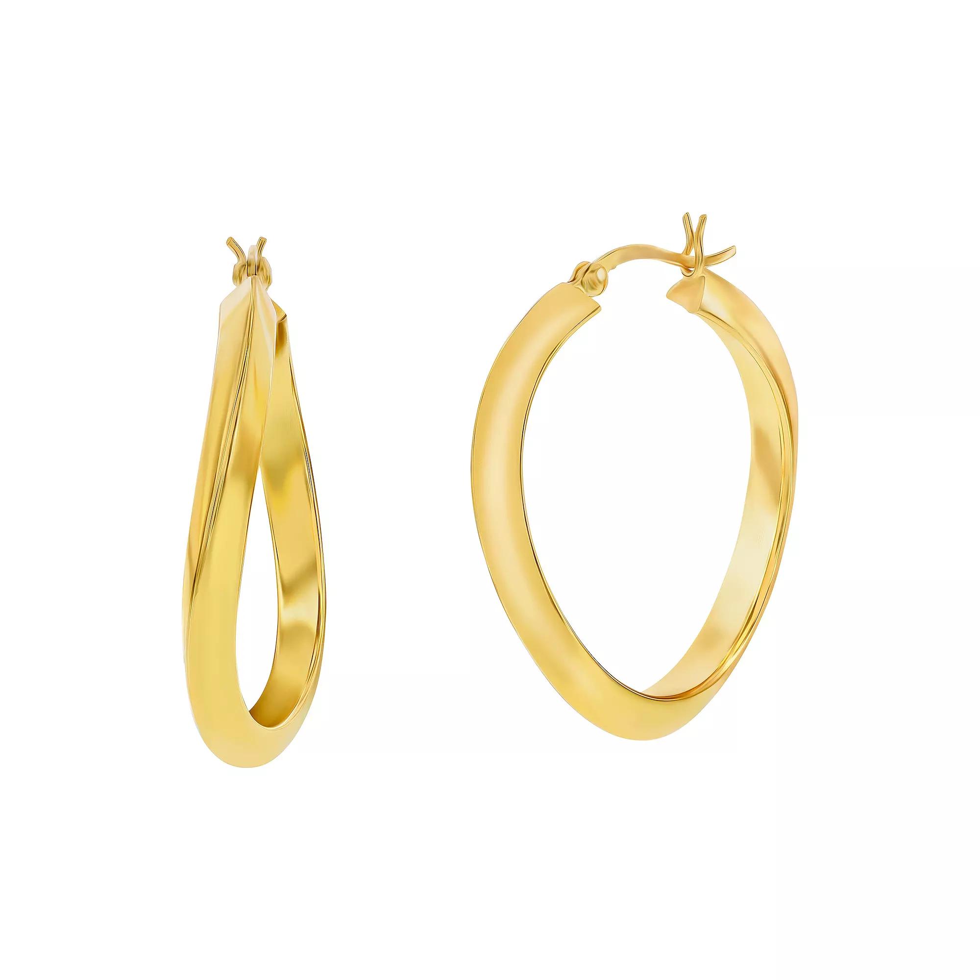 Argento Bella Twist Hoop Earrings, Women's, Gold Tone Product Image
