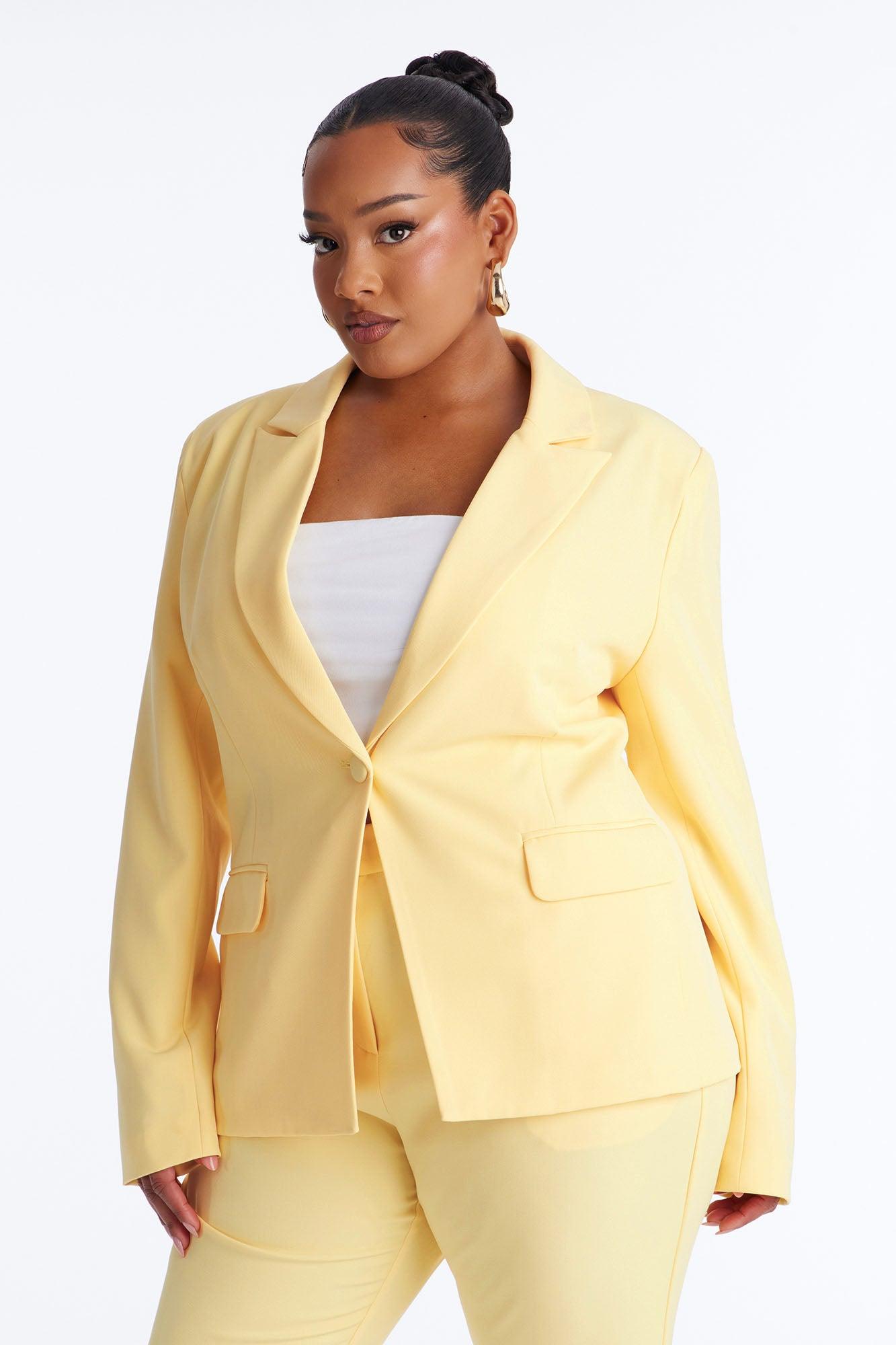 Breaking Even Blazer - Butter Yellow Female Product Image