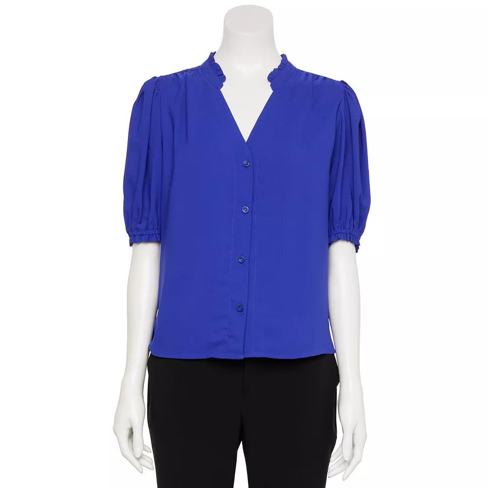 Women's Nine West Adaptive Ruffle Shirt,  Product Image
