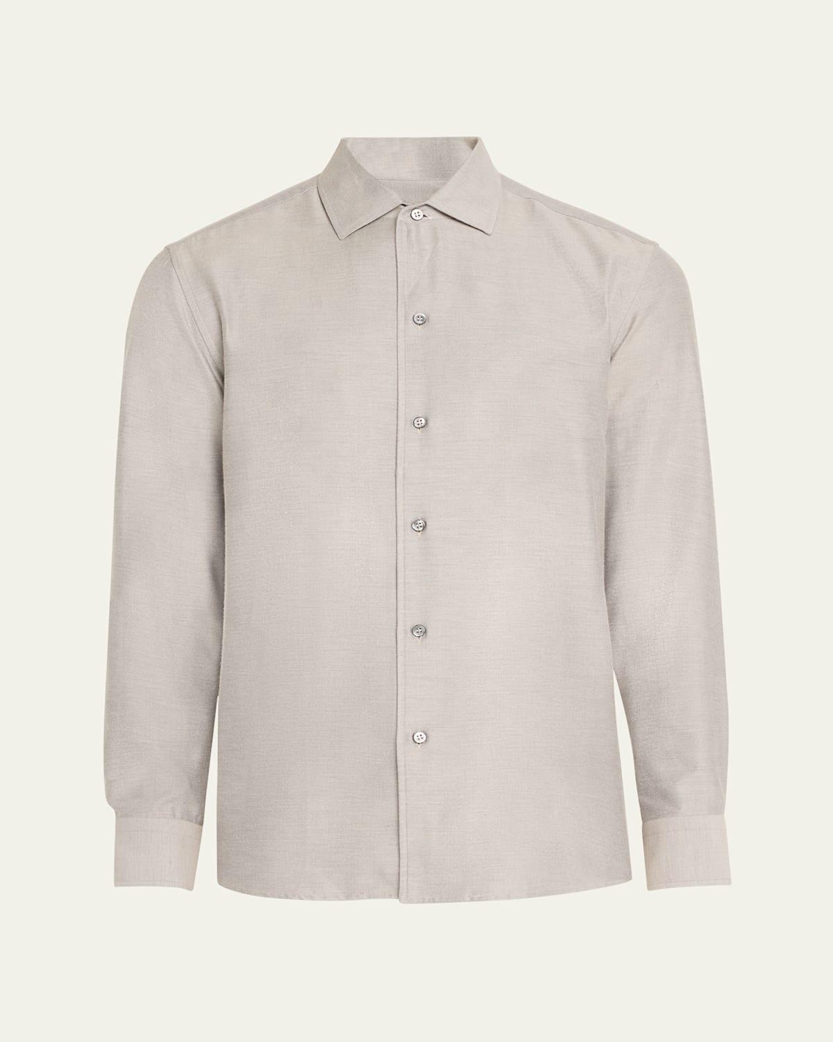 Mens Cotton Twill Sport Shirt Product Image