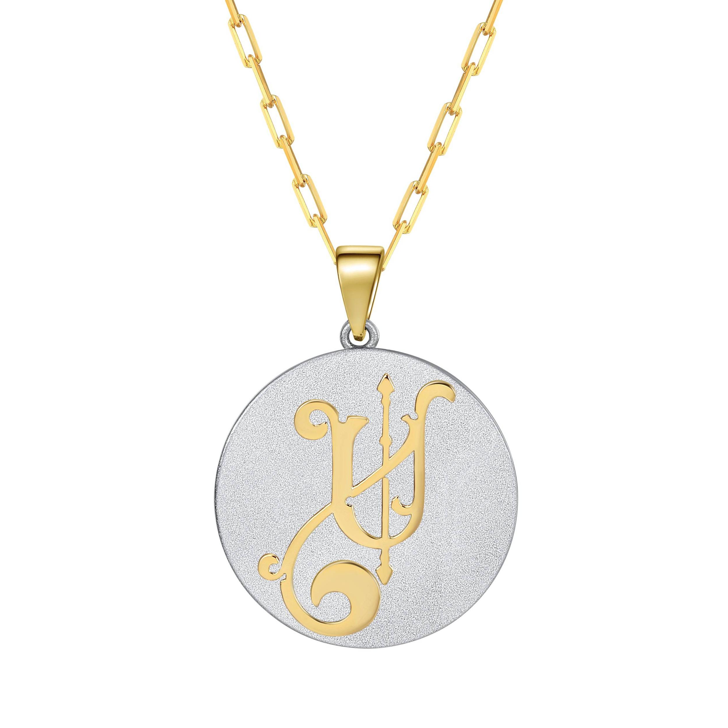 Saints & Saviors Fancy Initial Pendant Necklace A-Z Product Image