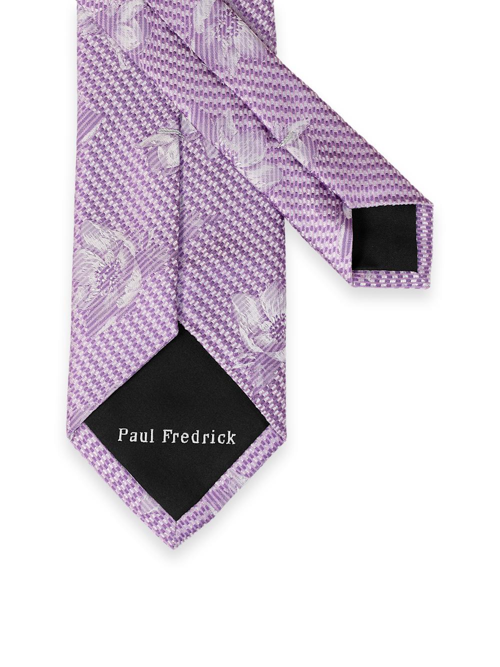 Floral Woven Silk Tie - Purple Product Image