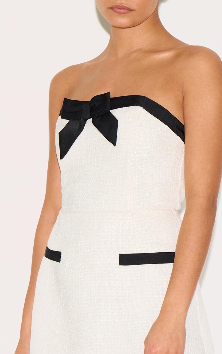 Petite White Jacquard Bandeau Romper Product Image