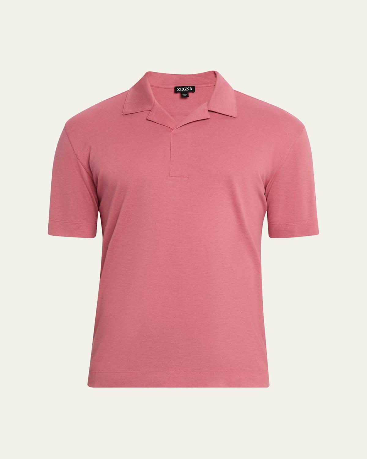 Mens Cotton and Silk Polo Shirt Product Image