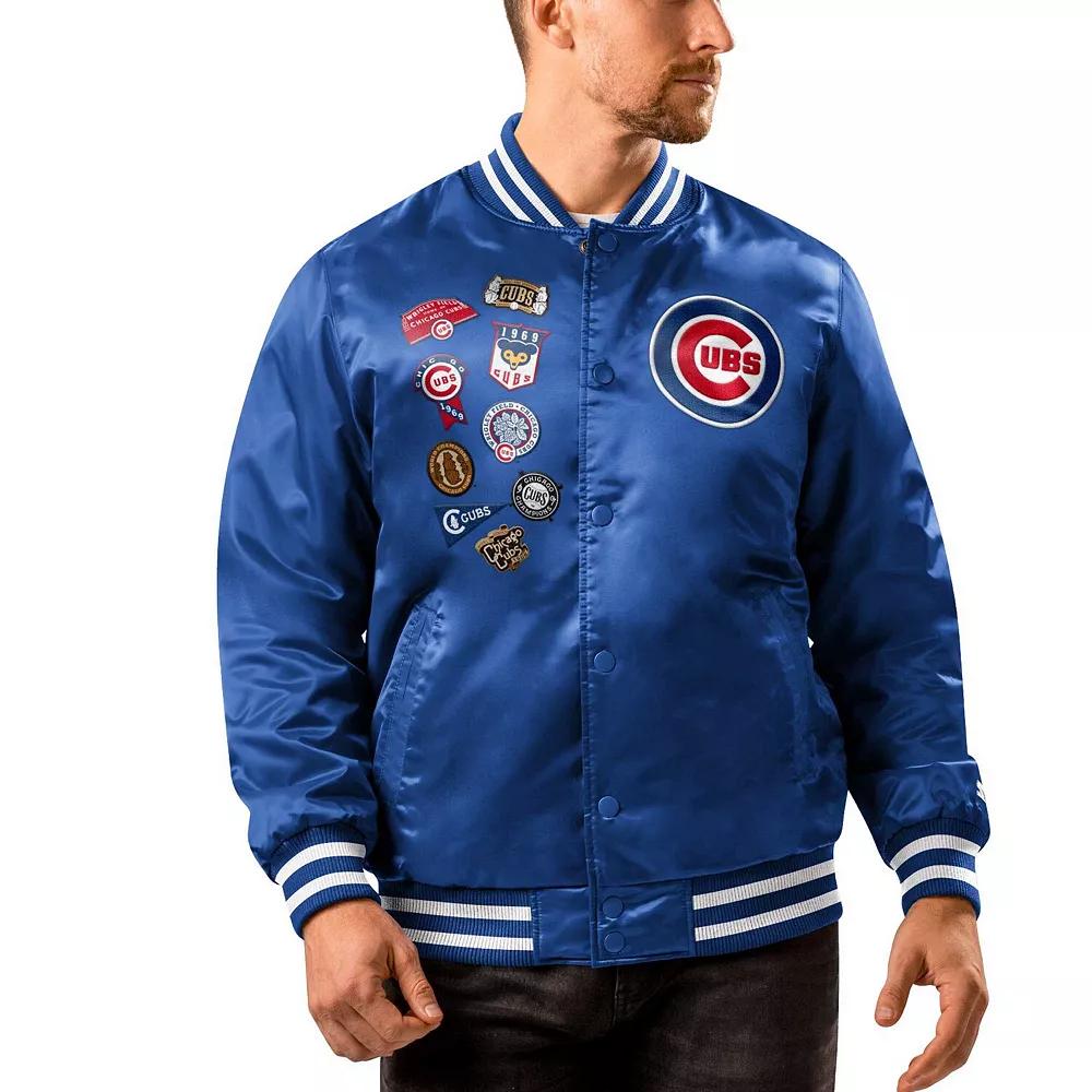 Men's Starter Royal Chicago Cubs Patch Full-Snap Jacket,  Product Image
