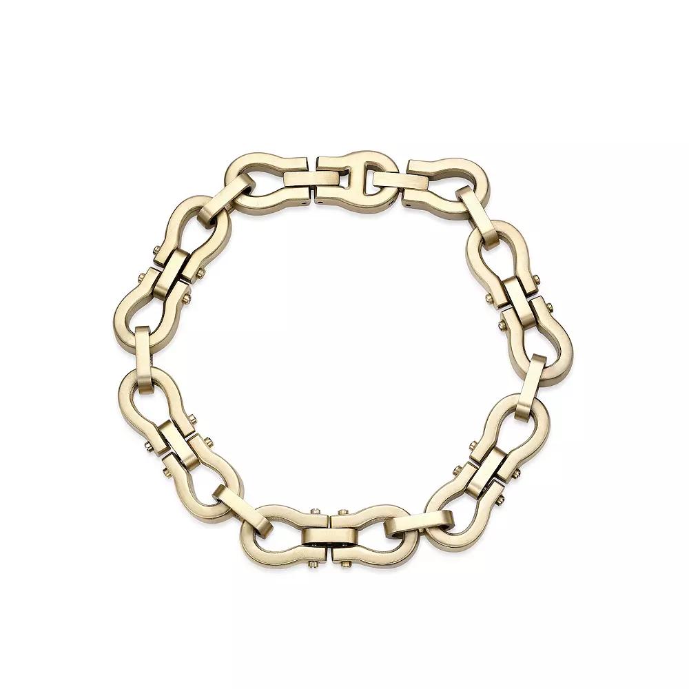 LYNX Men's Stainless Steel Omega Link Bracelet, Size: 8.5", Gold Tone Product Image