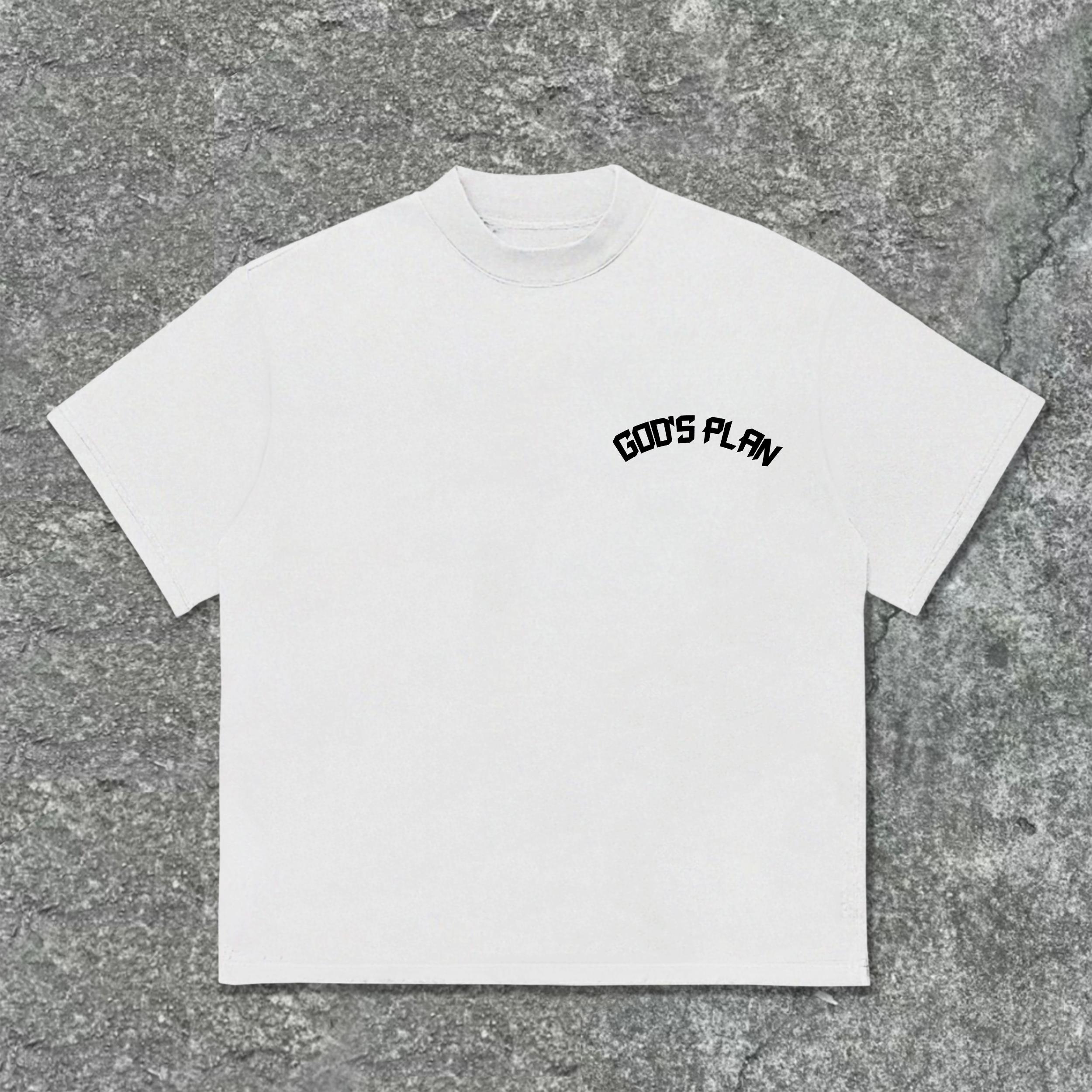 Unisex Men's God's Plan Faith Vintage Graphic Street Cotton T-Shirt Product Image