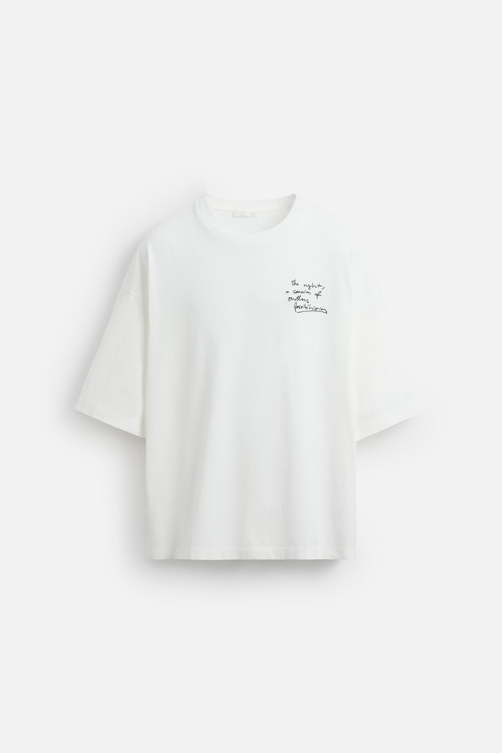 EMBROIDERED TEXT T-SHIRT Product Image