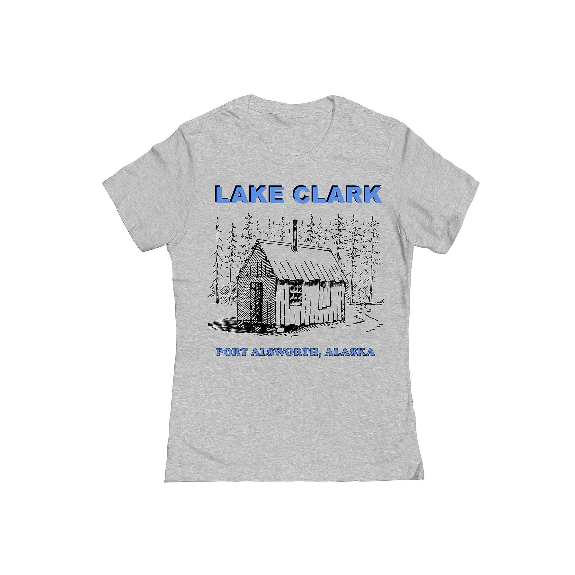 Junior's Ik Clark Geography Distressed Womens Graphic Tee, Girl's, Size: Large, Sport Gray Product Image
