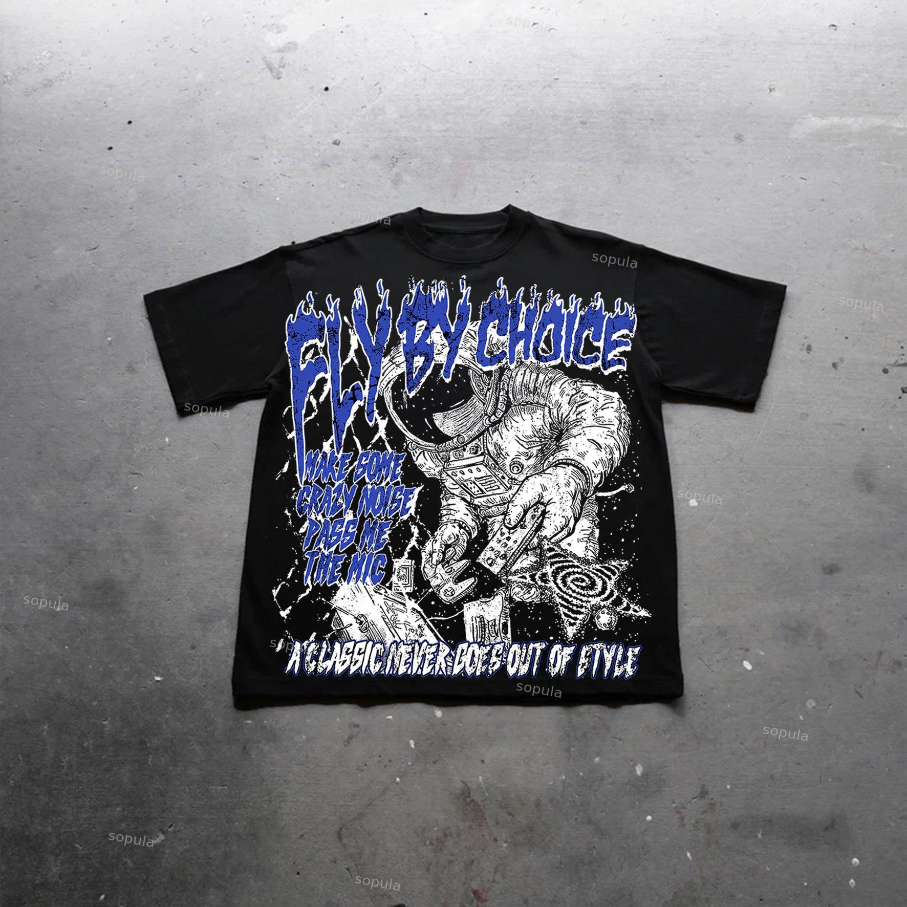 Fly By Choice X Spacestation Graphics Print Cotton T-Shirt Product Image