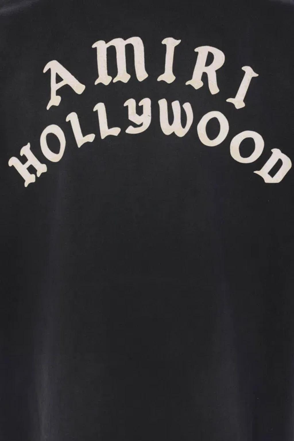 AMIRI Black Crewneck T-shirt With Logo Lettering On Front And Rear Product Image