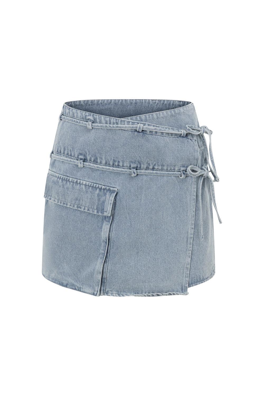 Luna Skirt - Denim Product Image