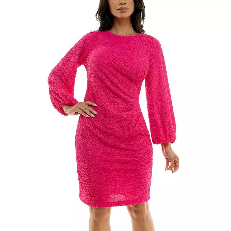 Women's Nina Leonard Puckered Knit Sheath Dress,  Product Image