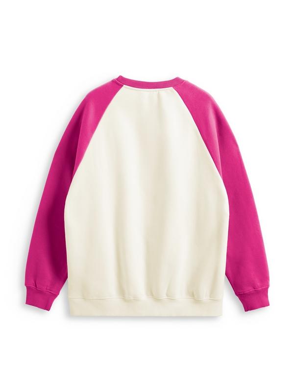 Men’s Contrast Color Raglan Crew Neck Sweatshirt Product Image