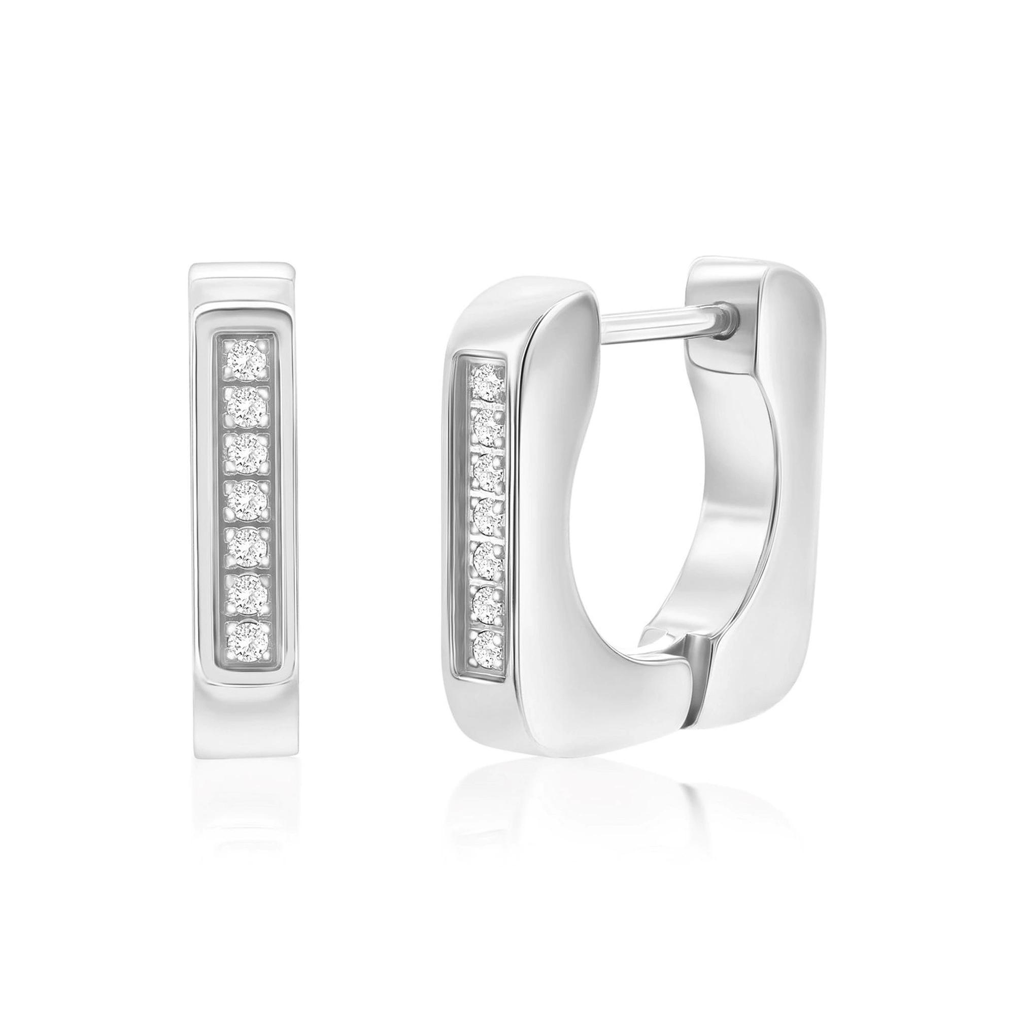 Metallo Huggie Hoop Earrings, Men's, Stainless Product Image