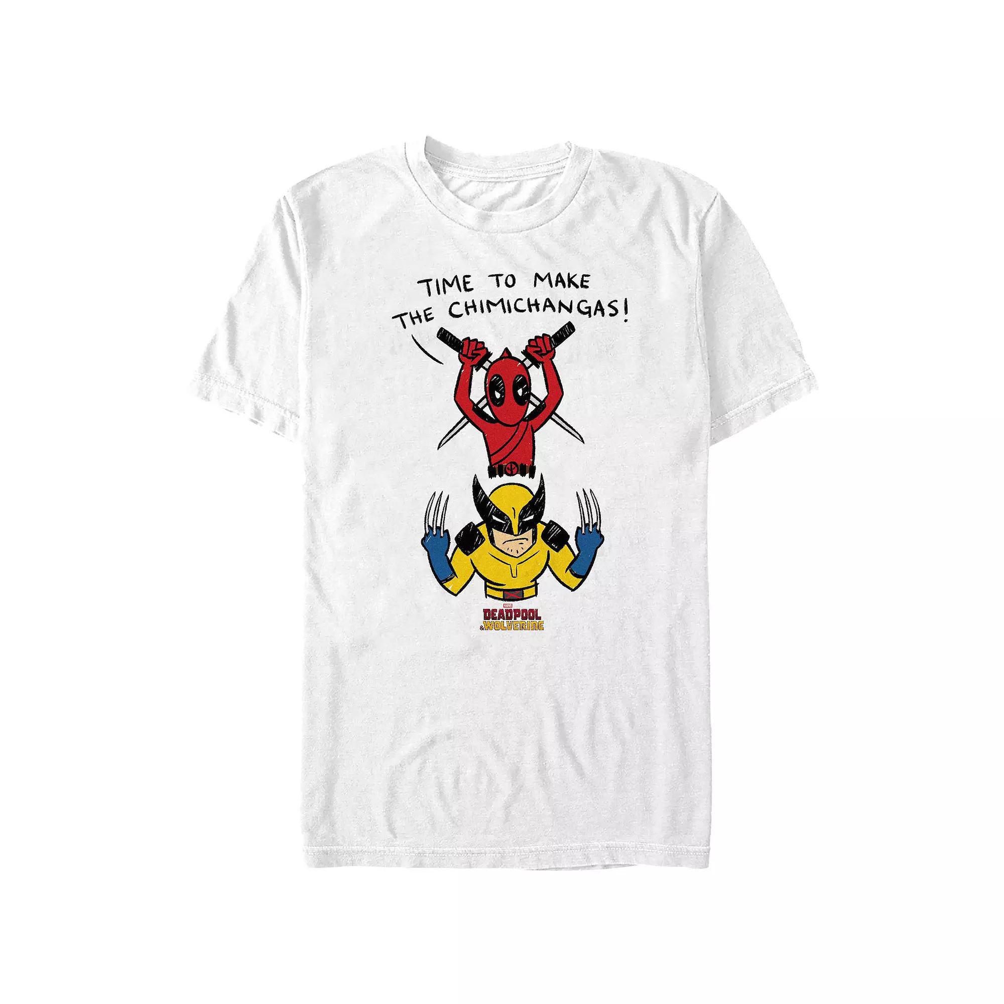 Men's Marvel Deadpool And Wolverine Time To Make The Chimichangas Graphic Tee, Size: XS, White Product Image