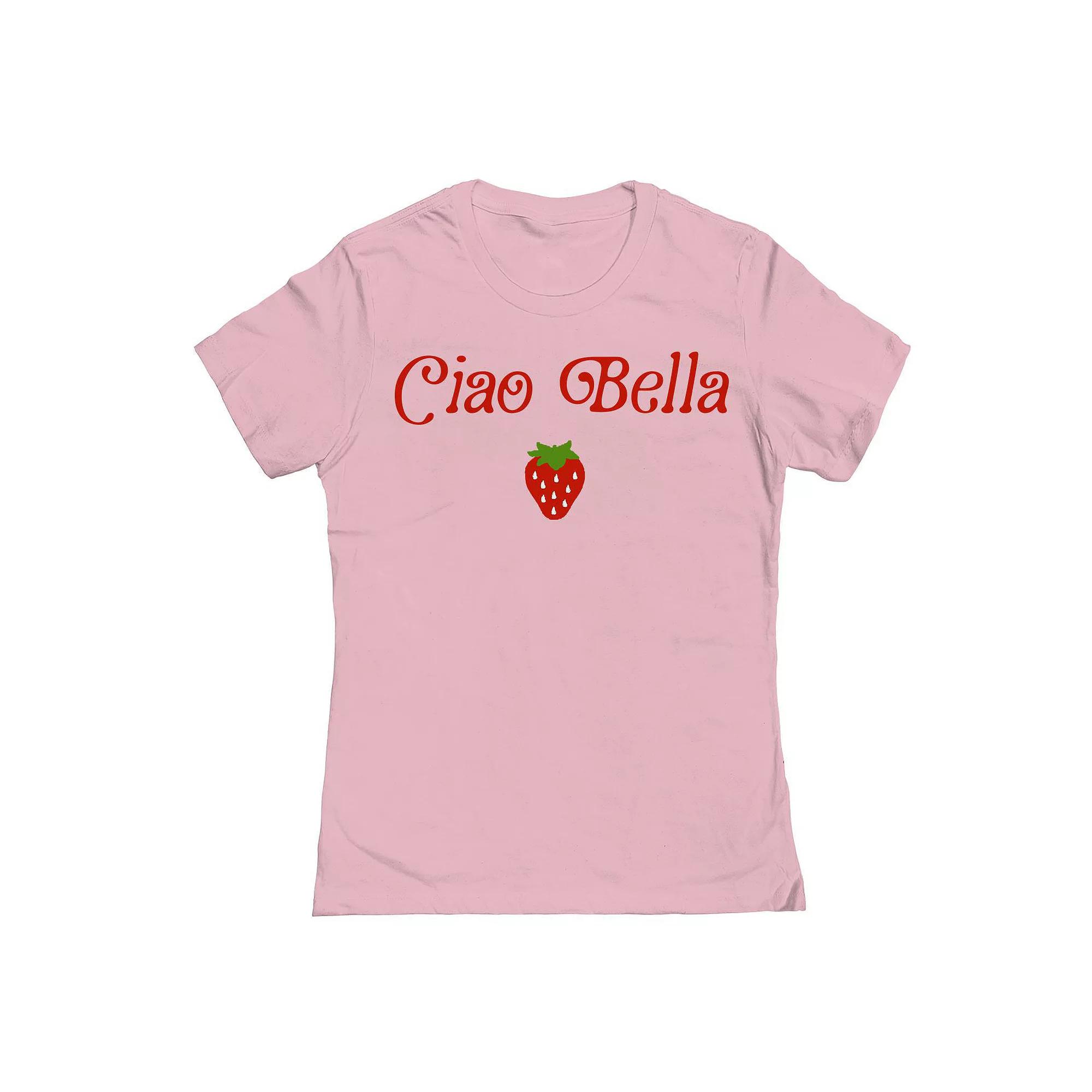 Junior's Grayson Threads The Label Ciao Bella Strawberrry Graphic Tee, Women's,  Product Image