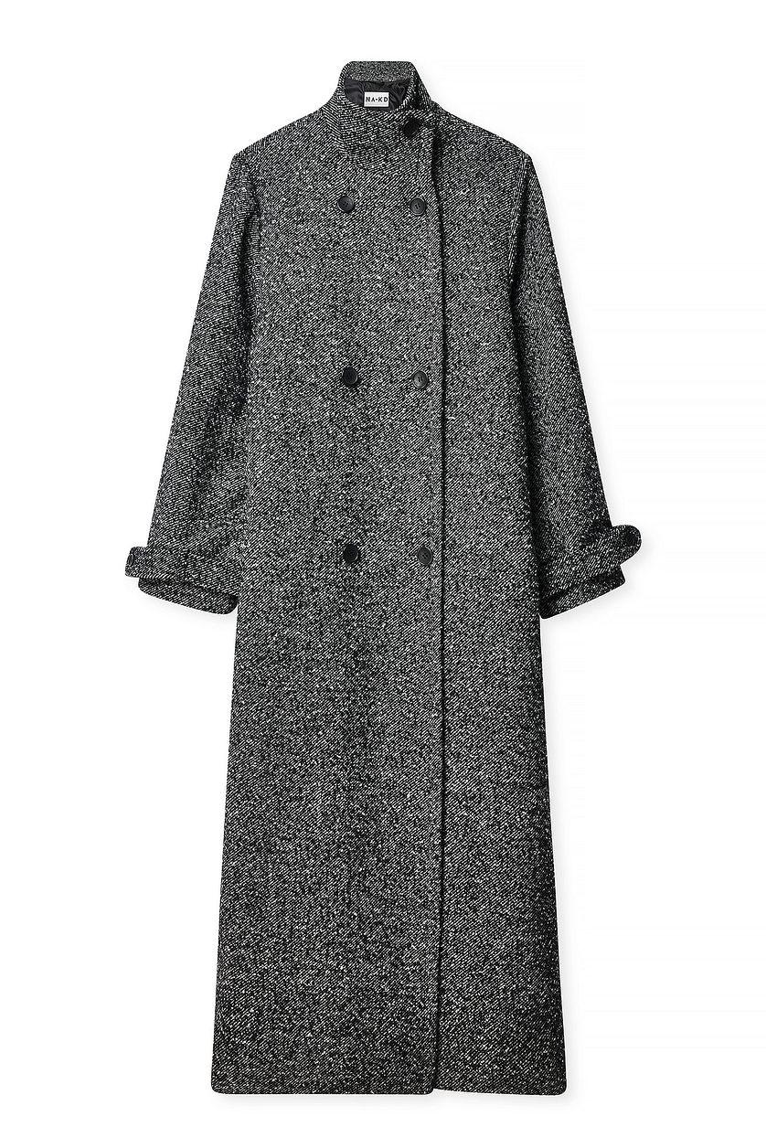 High Neck Herringbone Coat Product Image