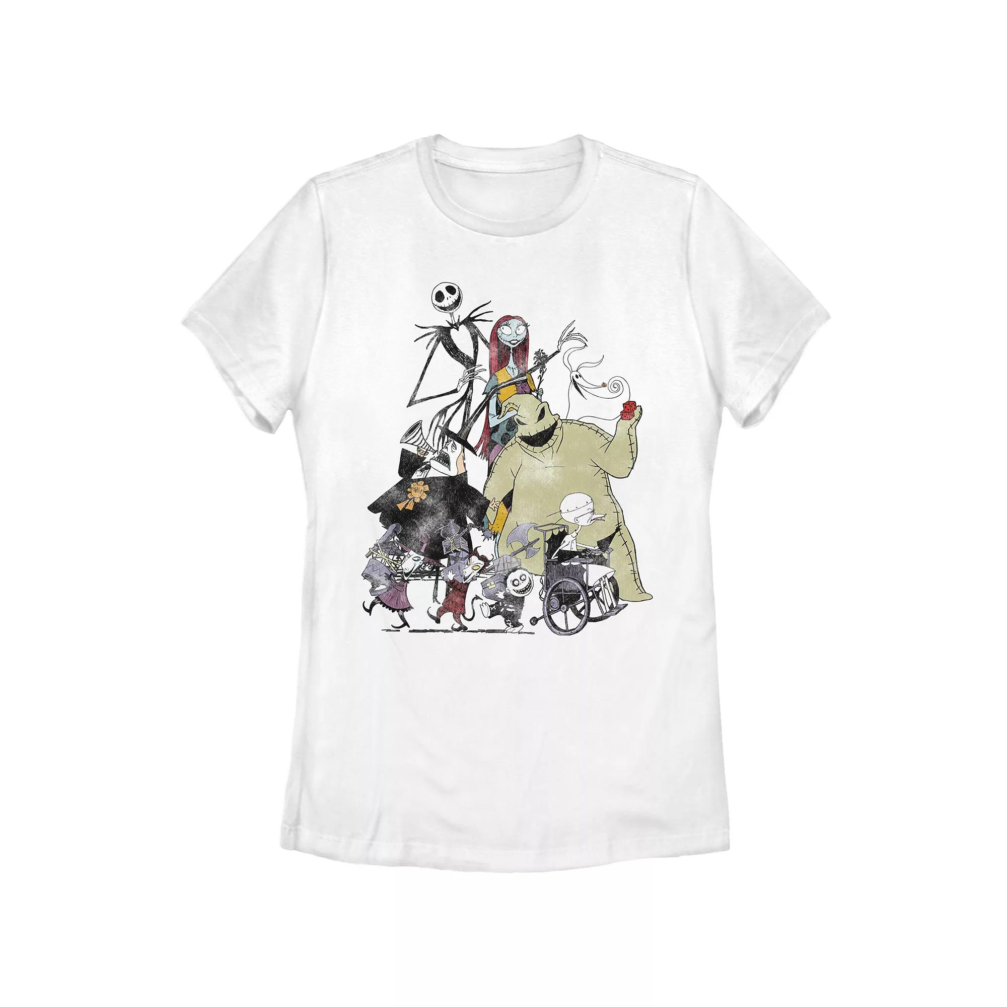 Disney's The Nightmare Before Christmas Halloween Town Group Juniors' Graphic Tee, Girl's,  Product Image