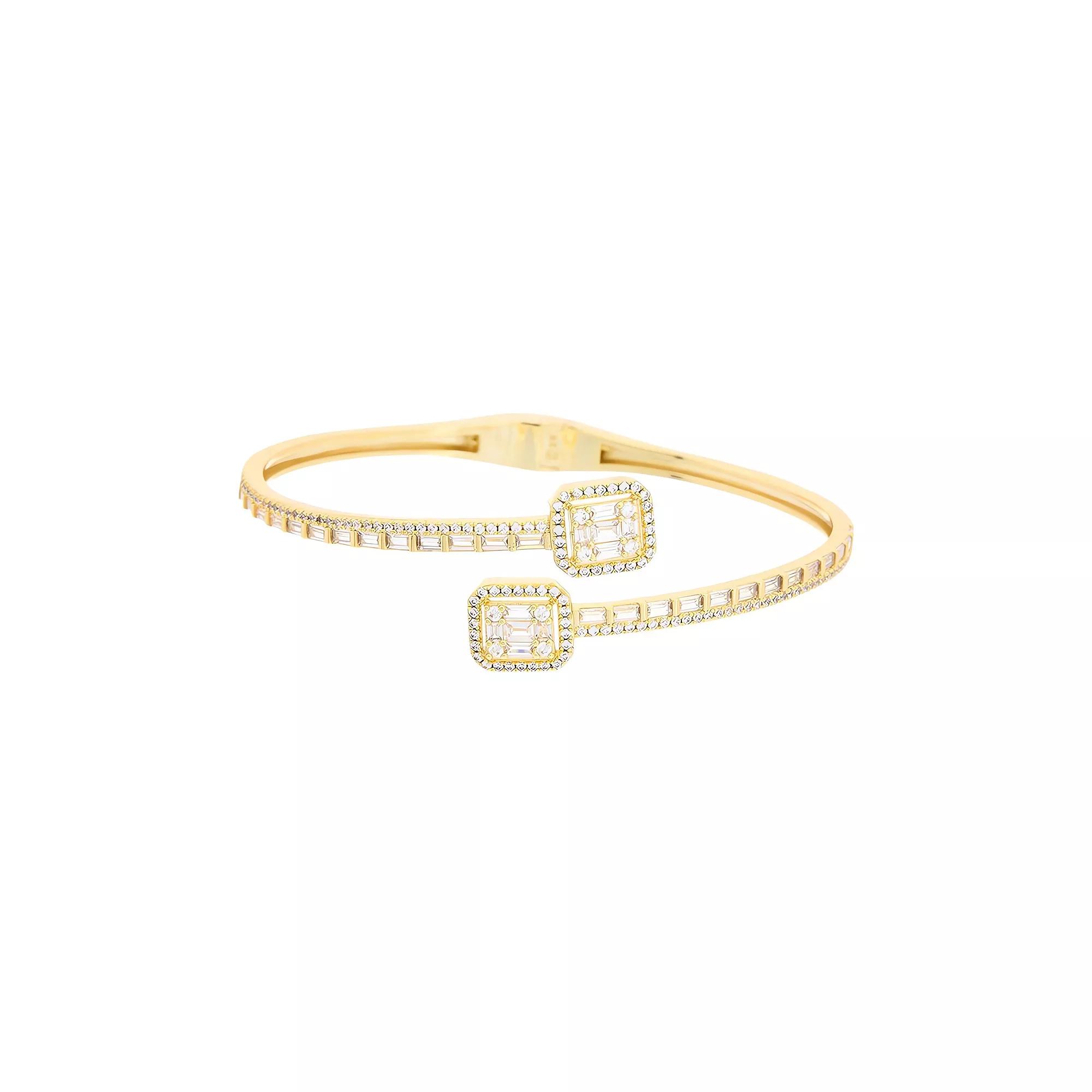 Juvell 18k Gold Plated Cubic Zirconia Bangle Bracelet, Women's, Two Tone Product Image