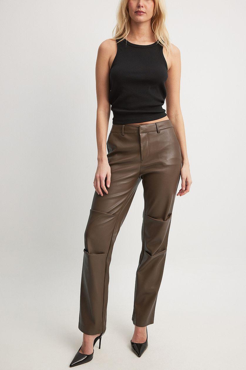 Low Waist PU Trousers Product Image