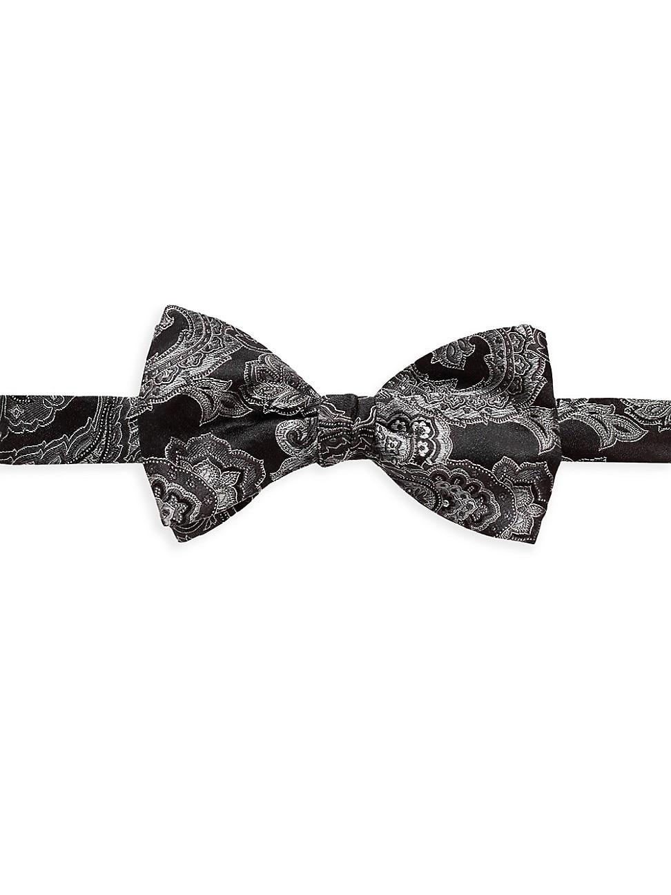 Mens Paisley Silk-Blend Pre-Tied Bow Tie Product Image