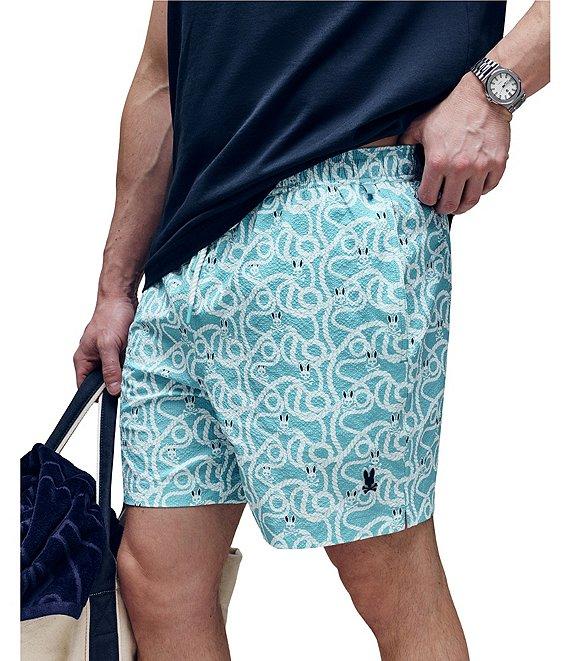 Psycho Bunny Cyrus Nautical-Inspired 5 3/4#double; Inseam Swim Trunks Product Image