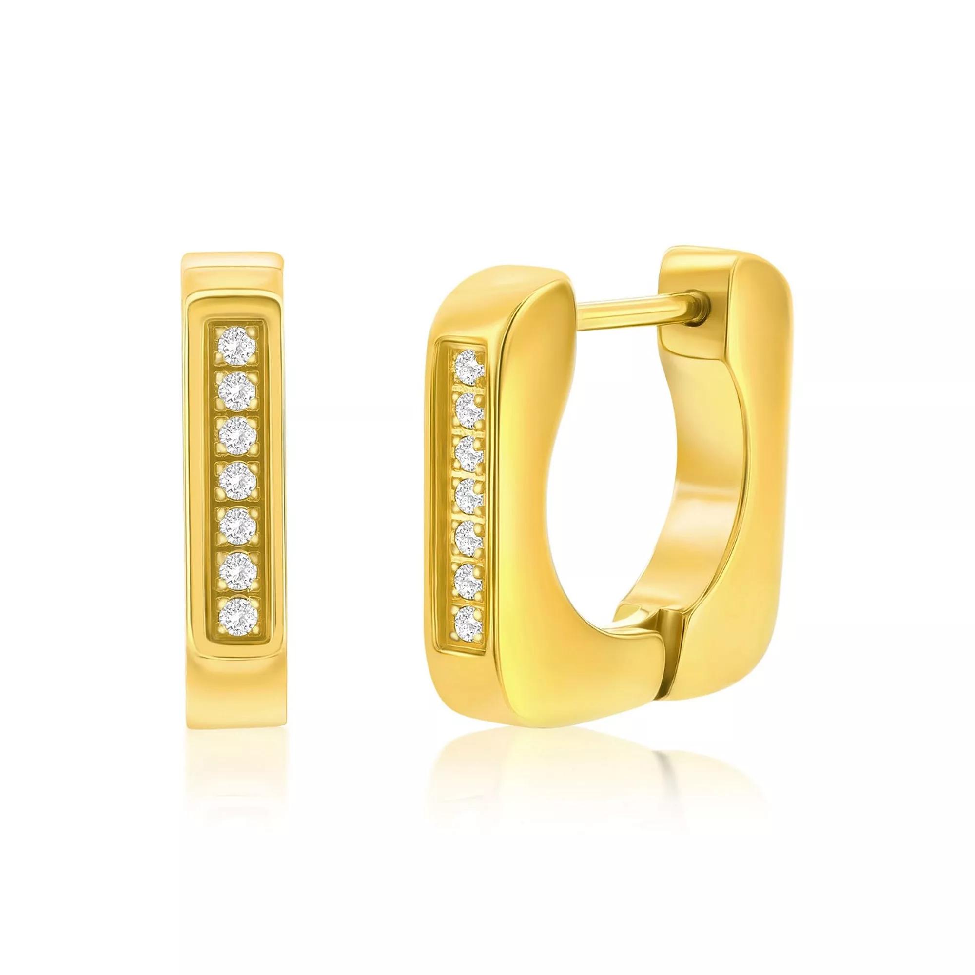 Metallo Huggie Hoop Earrings, Men's, Gold Tone Product Image