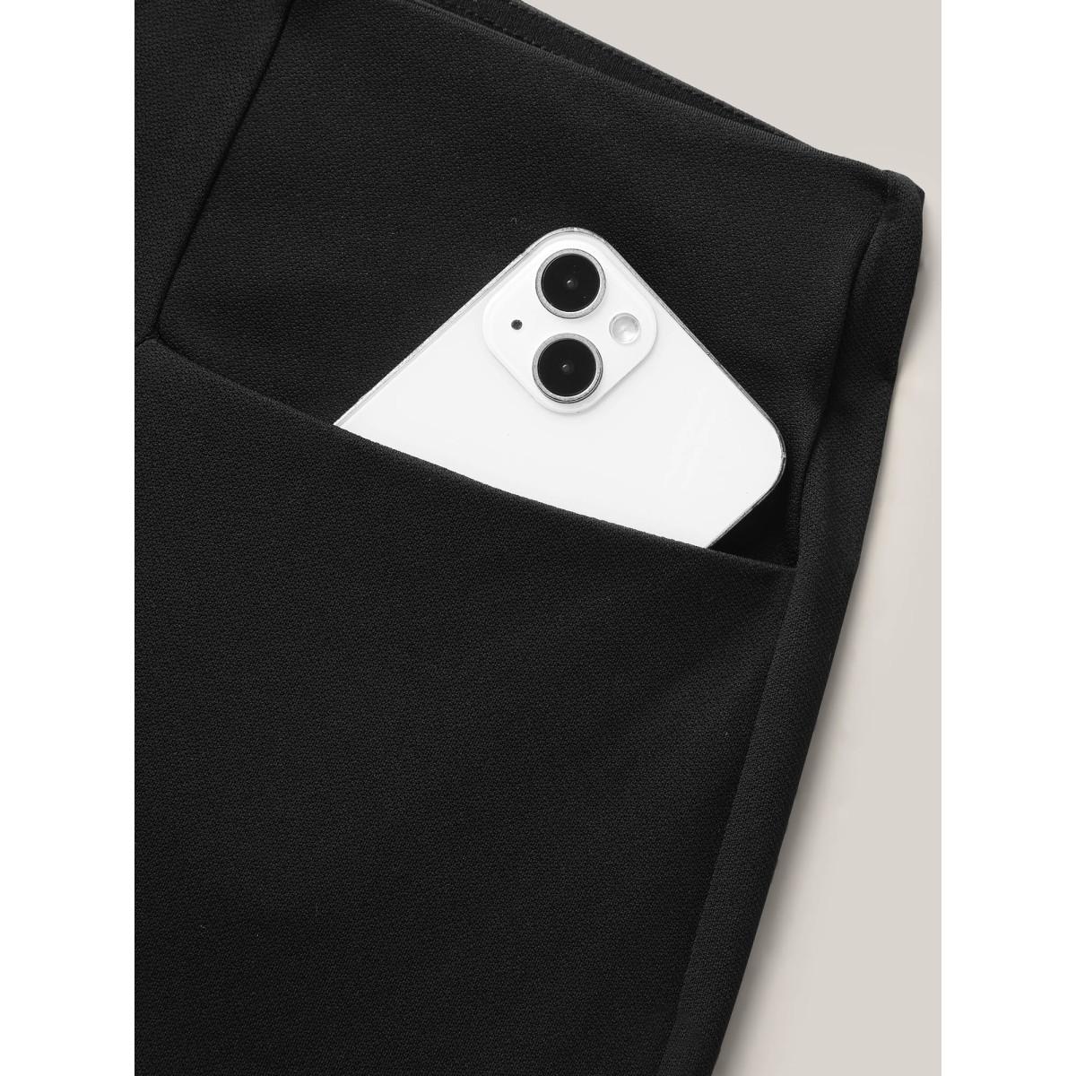 Plus Size Stretch Woven Wide-Leg Pull-On Pants Women Black At the Office Wide Leg Mid Rise Work Pants BloomChic 28/5X Product Image