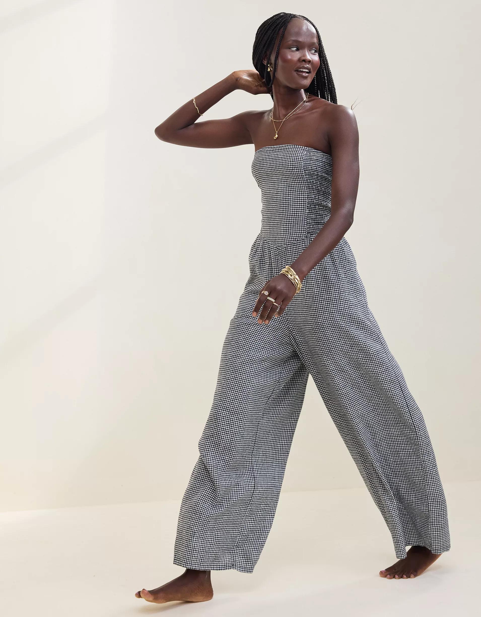 Aerie Strapless Smocked Jumpsuit Product Image