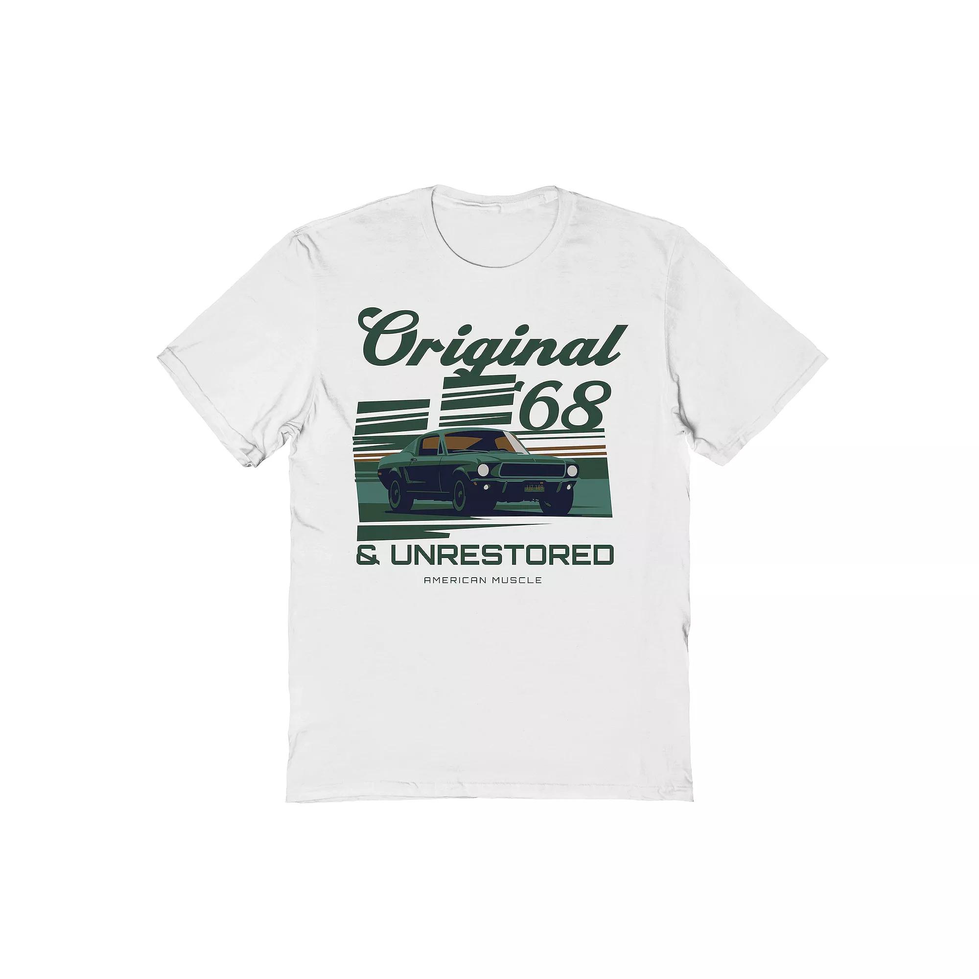 Men's Original & Unrestored American Muscle Graphic Tee, Size: Medium, White Product Image
