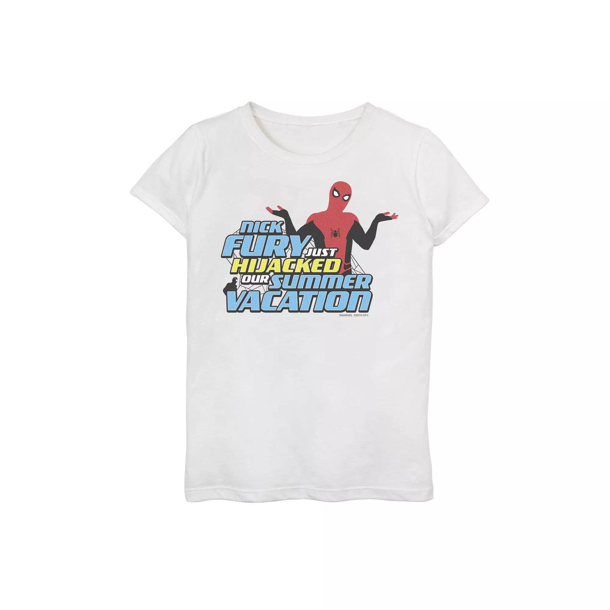 Girls 7-16 Marvel Spider-Man Far From Home Hijacked Summer Portrait Graphic Tee, Girl's,  Product Image