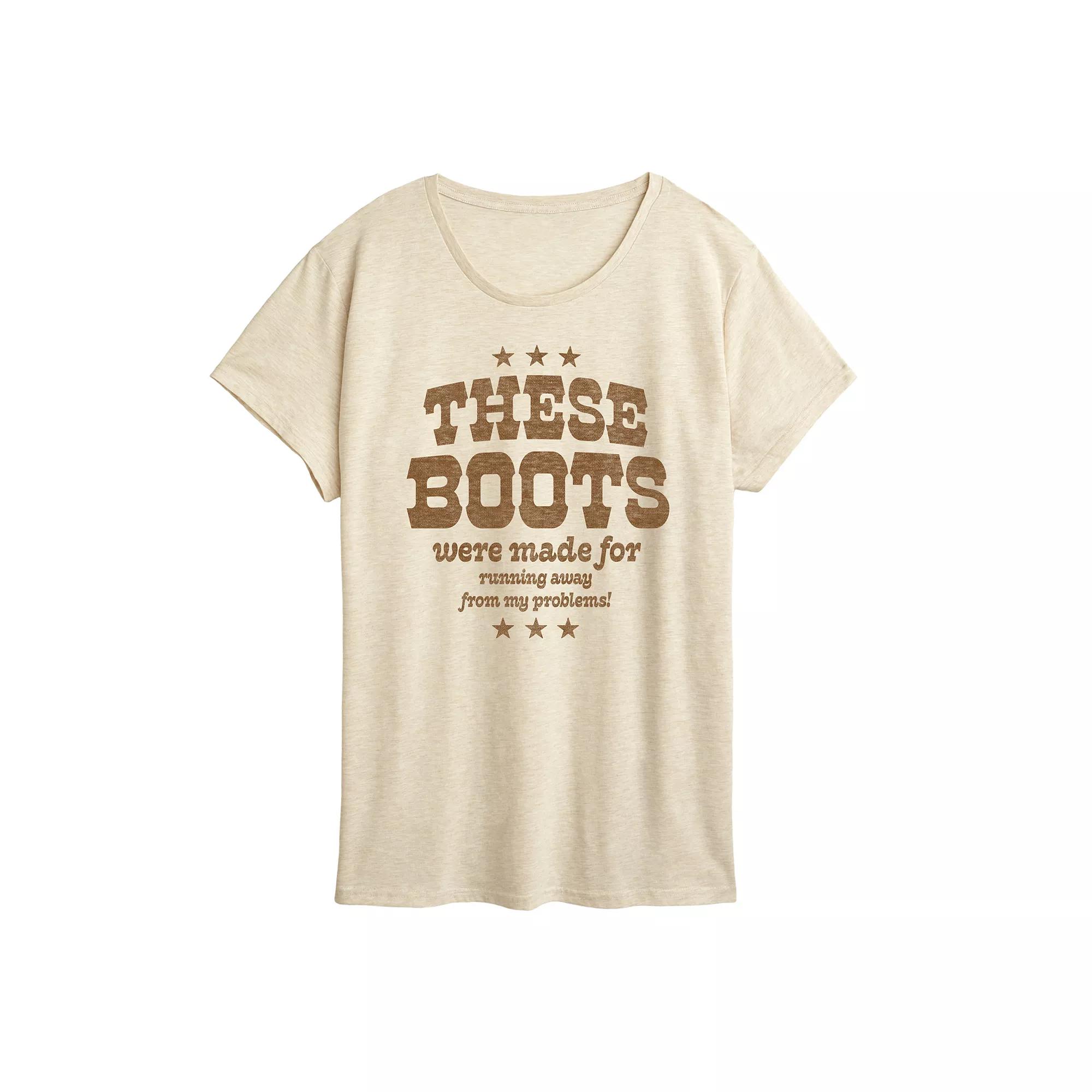 Women's Boots Made For Running Graphic Tee,  Product Image