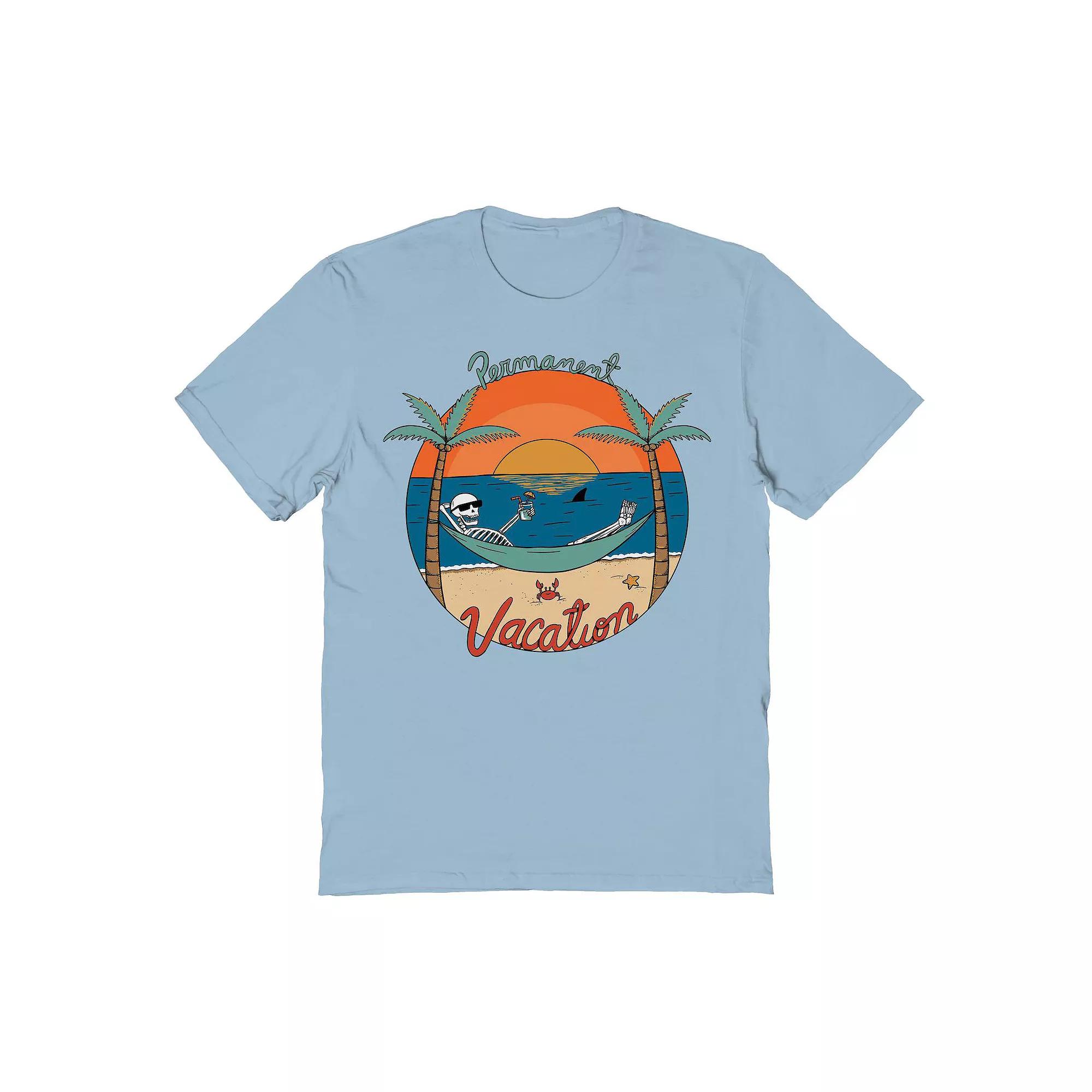 Men's COLAB89 by Threadless Skull permanent vacation Graphic Tee, Size: XXL, Light Blue Product Image