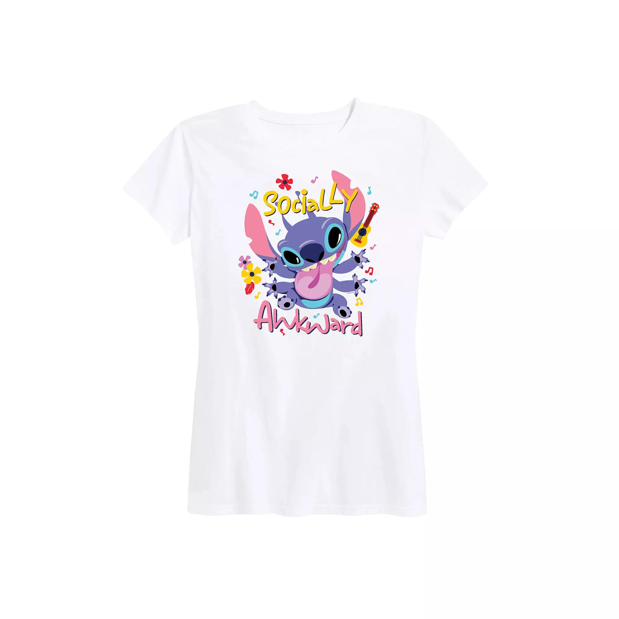 Disney's Lilo & Stitch Women's Socially Awkward Graphic Tee,  Product Image