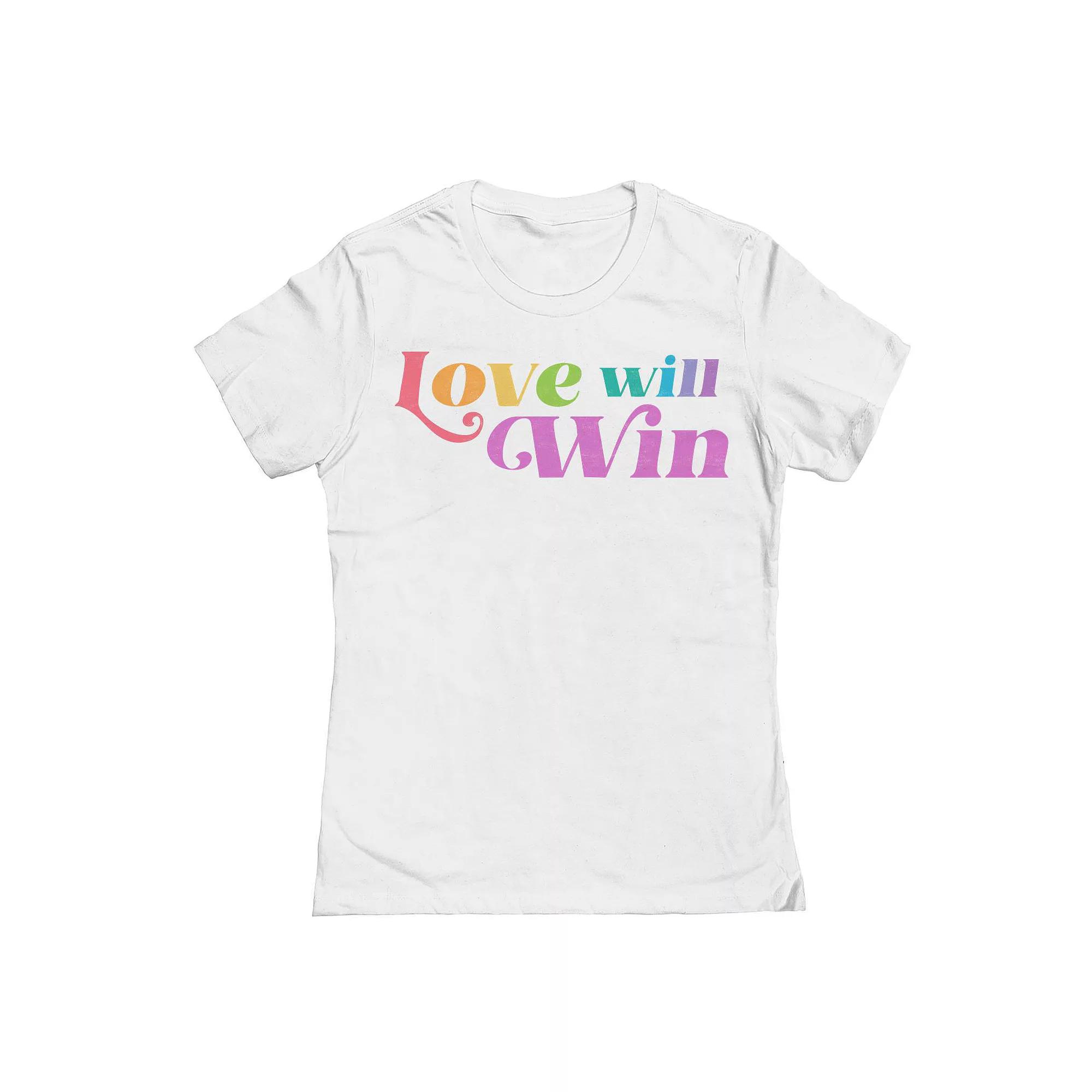 Junior's Grayson Threads The Label Love Will Win Pride Graphic Tee, Women's,  Product Image