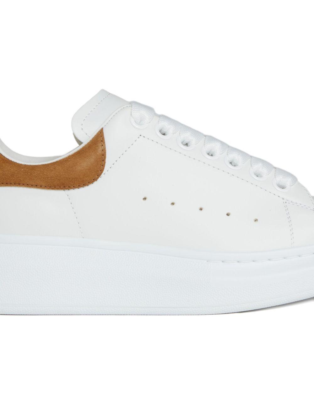 Oversized suede-panel leather sneakers  Product Image