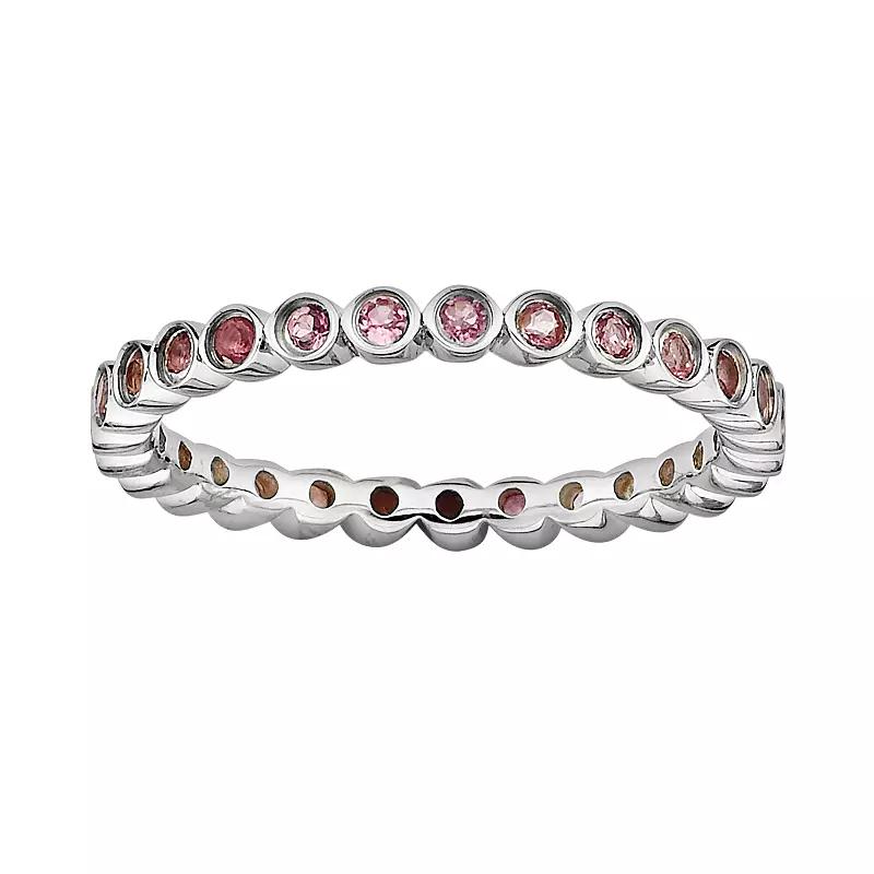Stacks & Stones Sterling Silver Pink Tourmaline Stack Ring, Women's,  Product Image