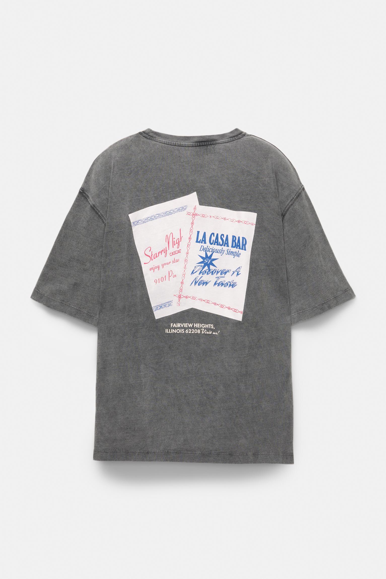 Gray napkin graphic T-shirt Product Image