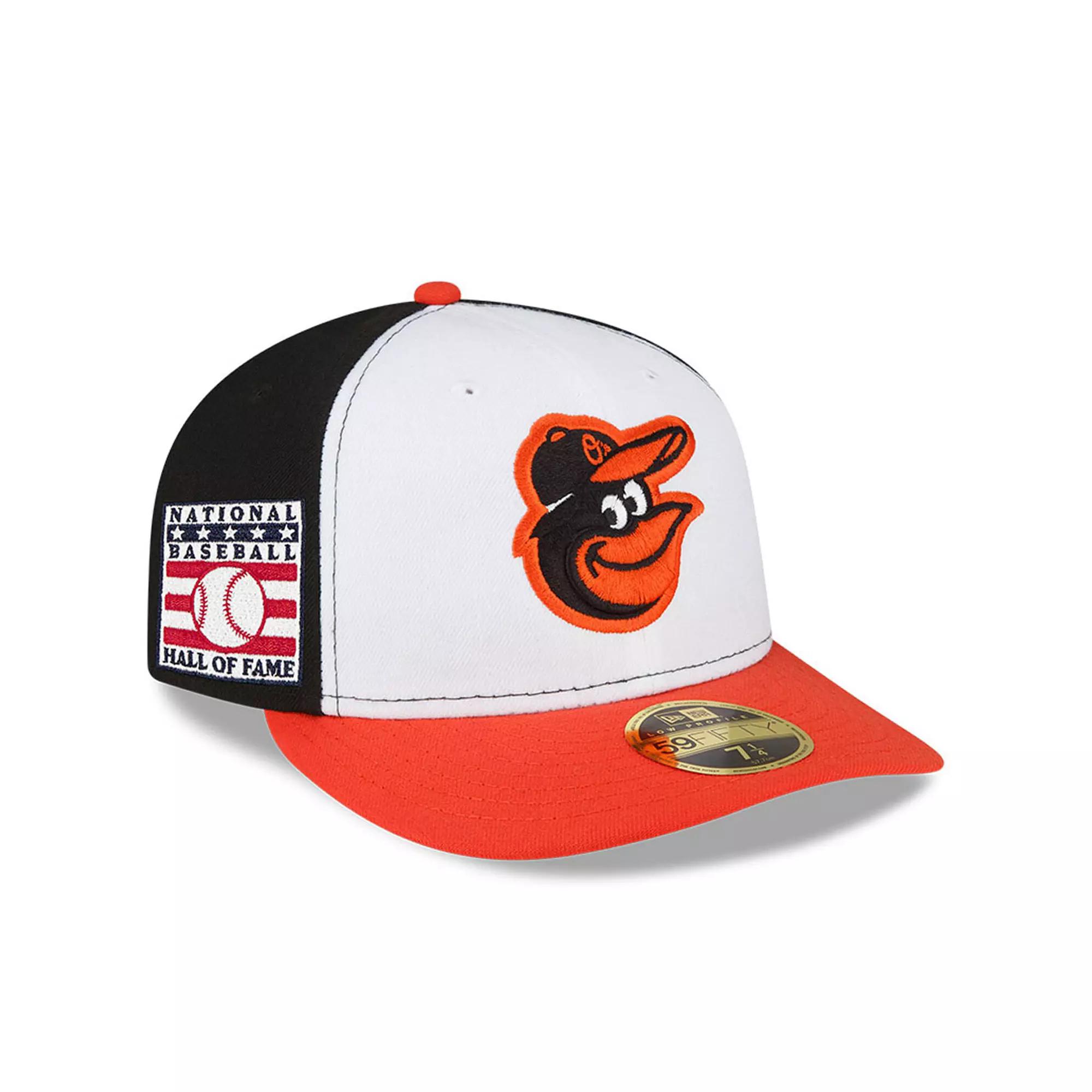 Men's New Era White/Orange Baltimore Orioles National Baseball Hall of Fame Low Profile 59FIFTY Fitted Hat, Size: 7 1/8 Product Image