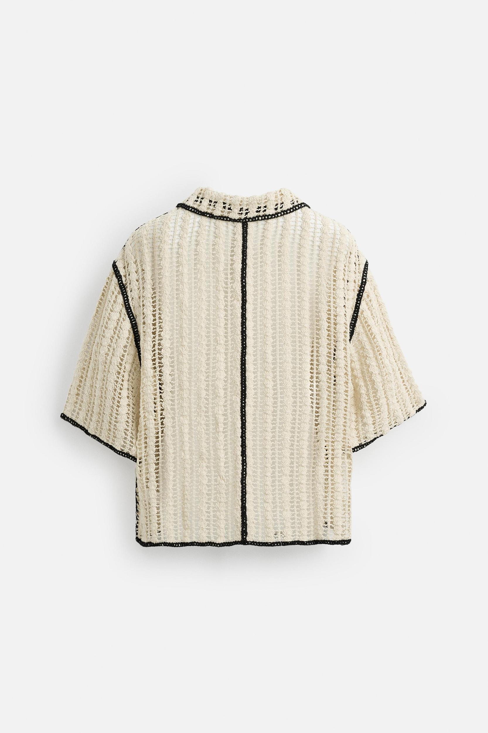 CROCHET TEXTURED POLO SHIRT Product Image