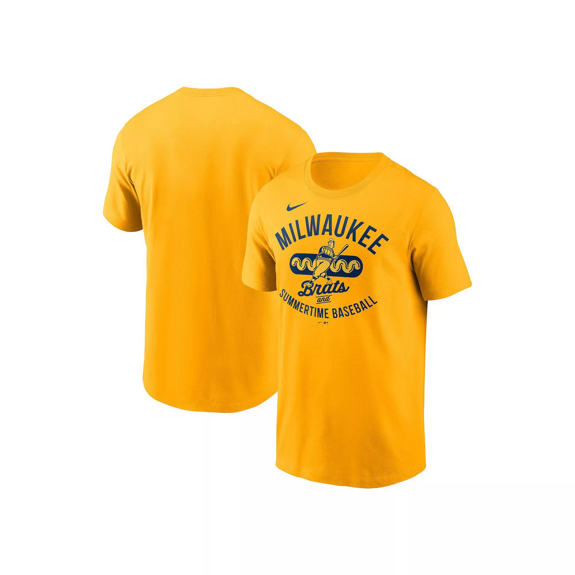 Men's Nike Gold Milwaukee Brewers Local Home Town T-Shirt, Size: Medium Product Image