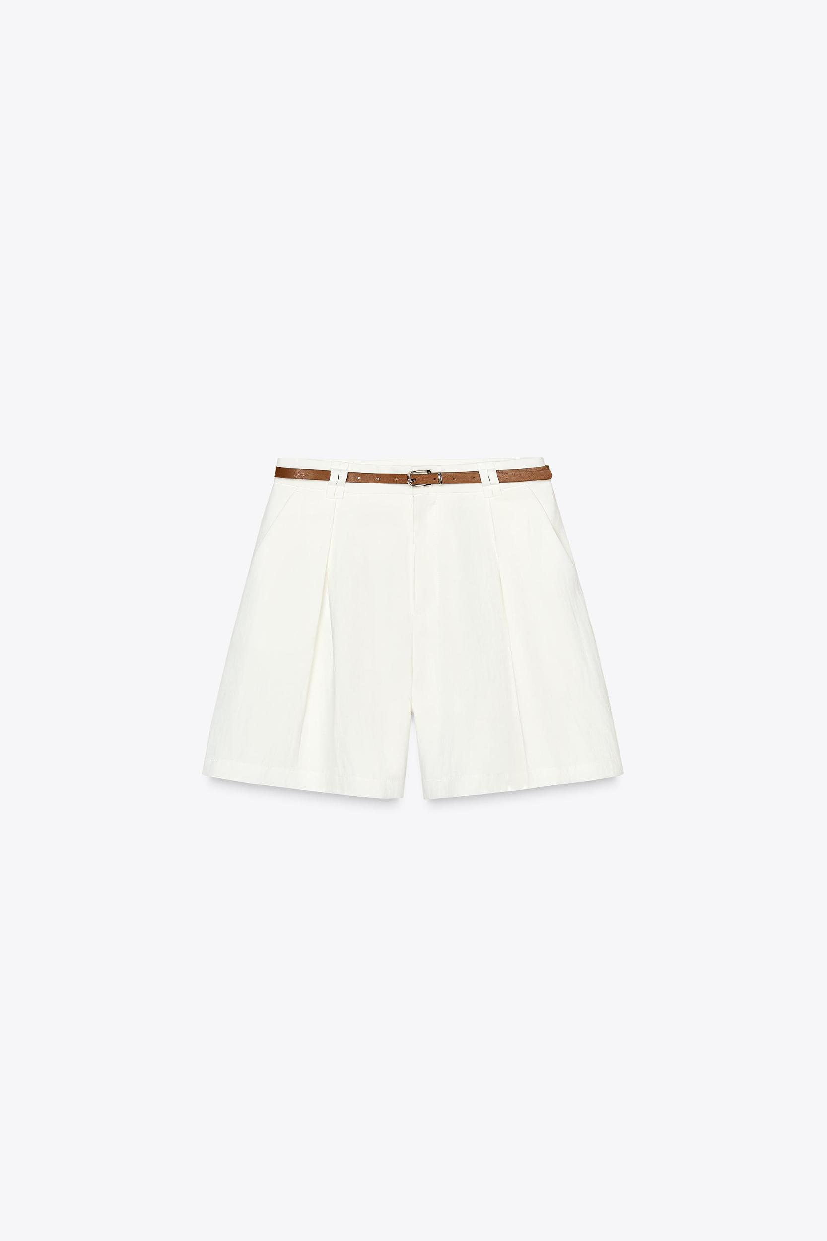 BELTED PLEATED SHORTS Product Image