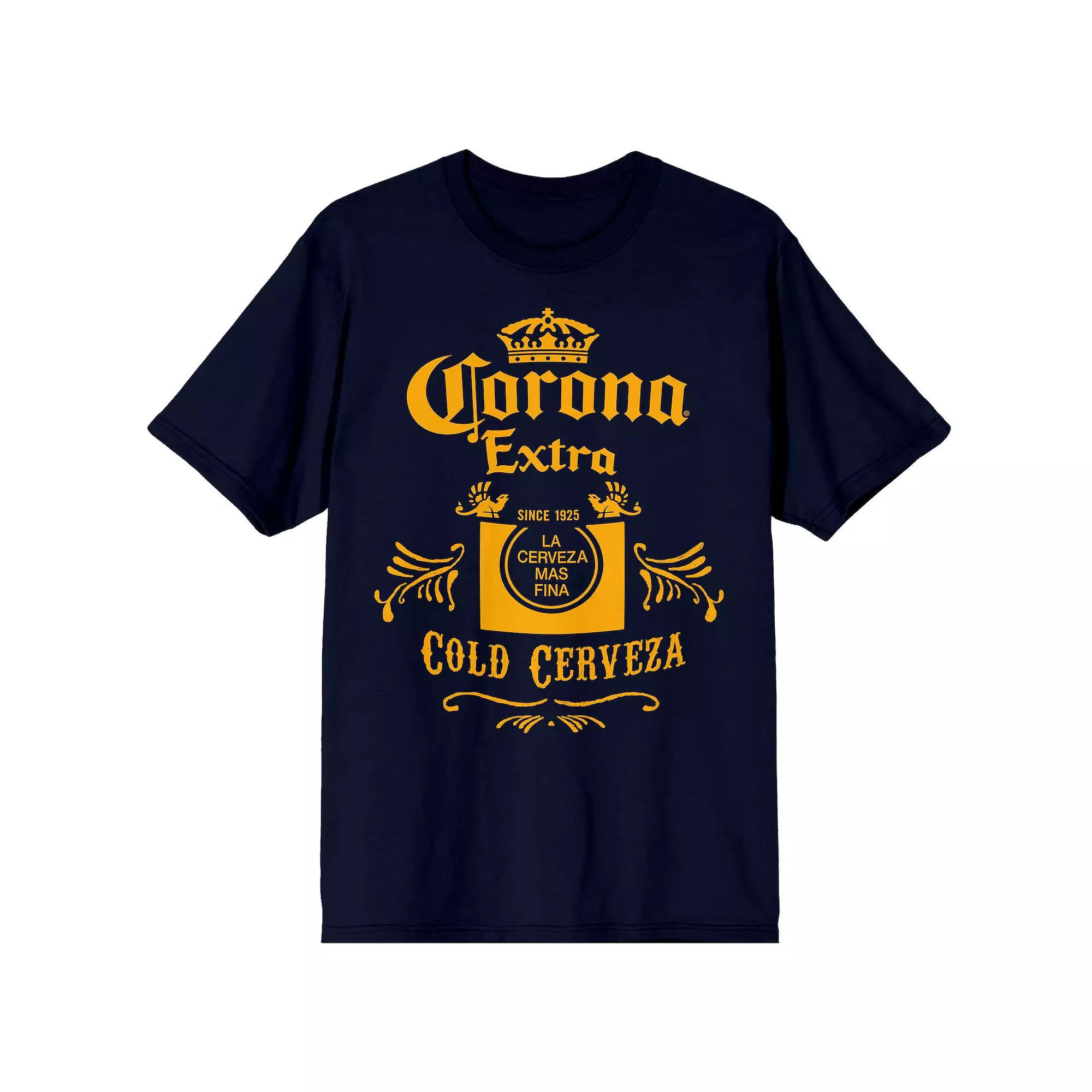 Men's Corona Cold Cerveza Label Tee, Size: XXL, Blue Product Image