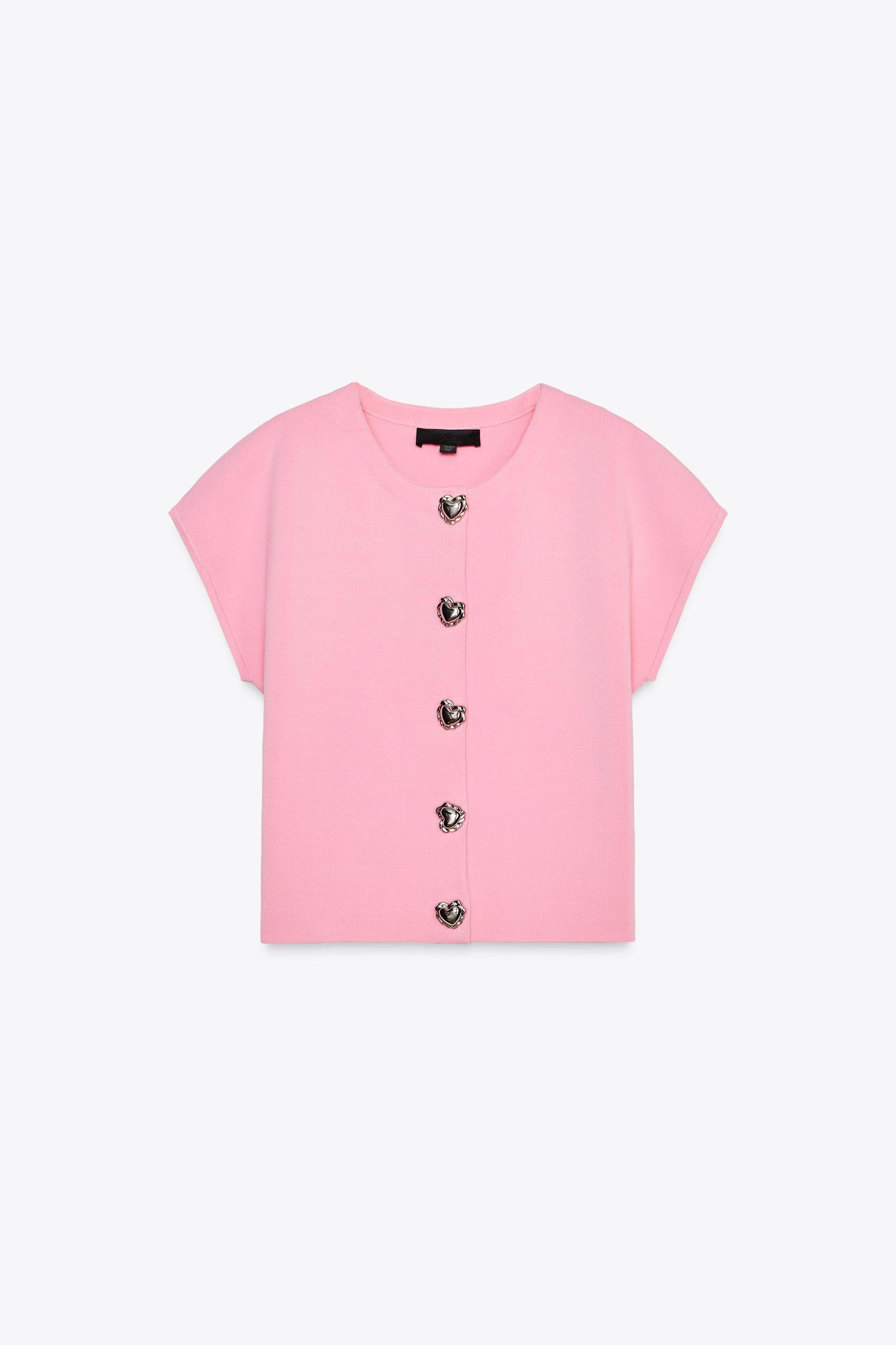 HEART BUTTON KNIT TOP Product Image