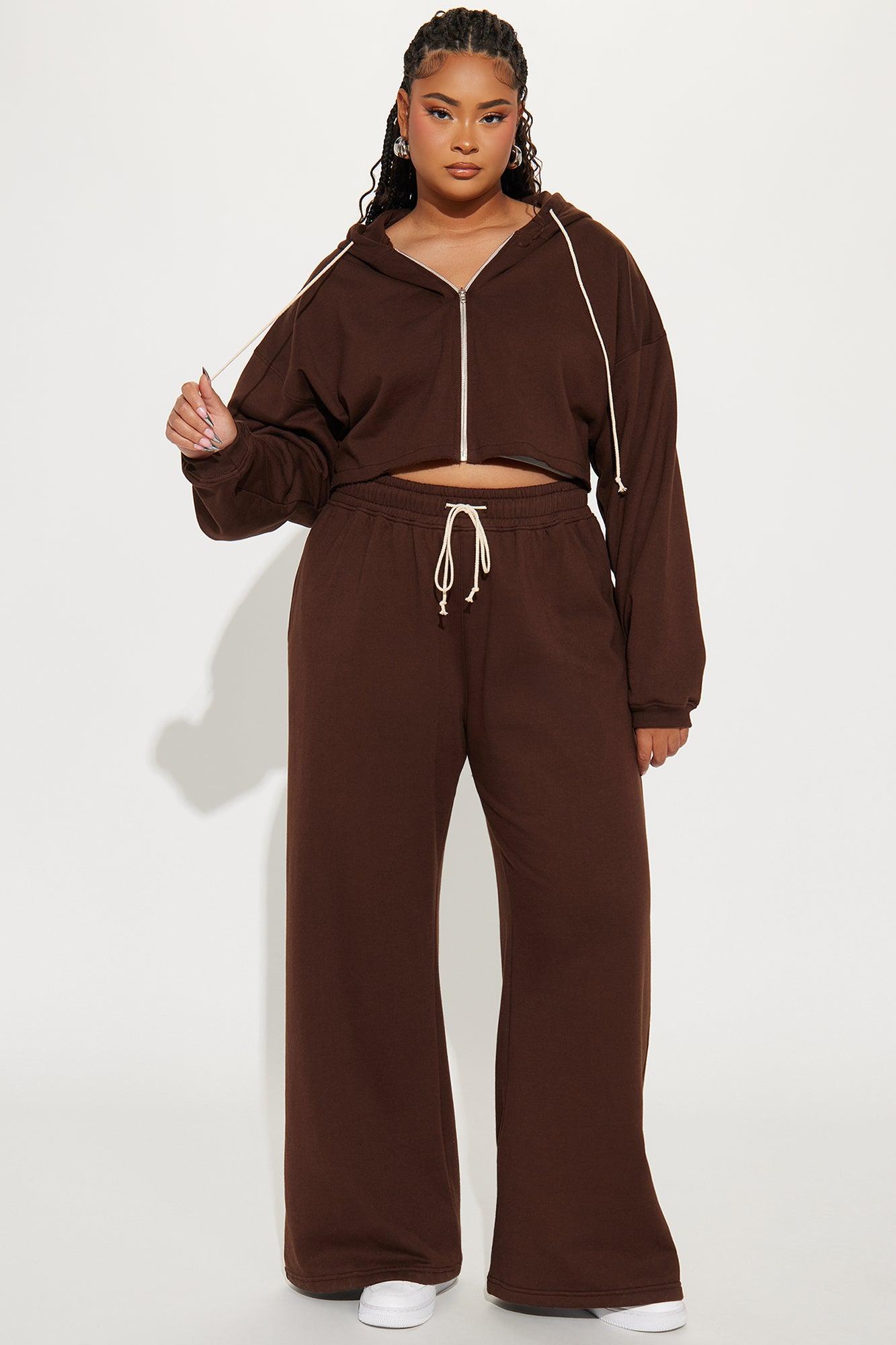On The Way Sweatpant Set - Chocolate Product Image