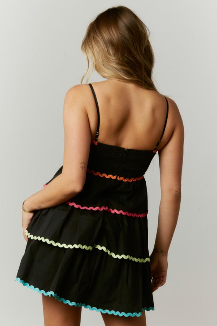 Tiered Color Trim Dress Product Image