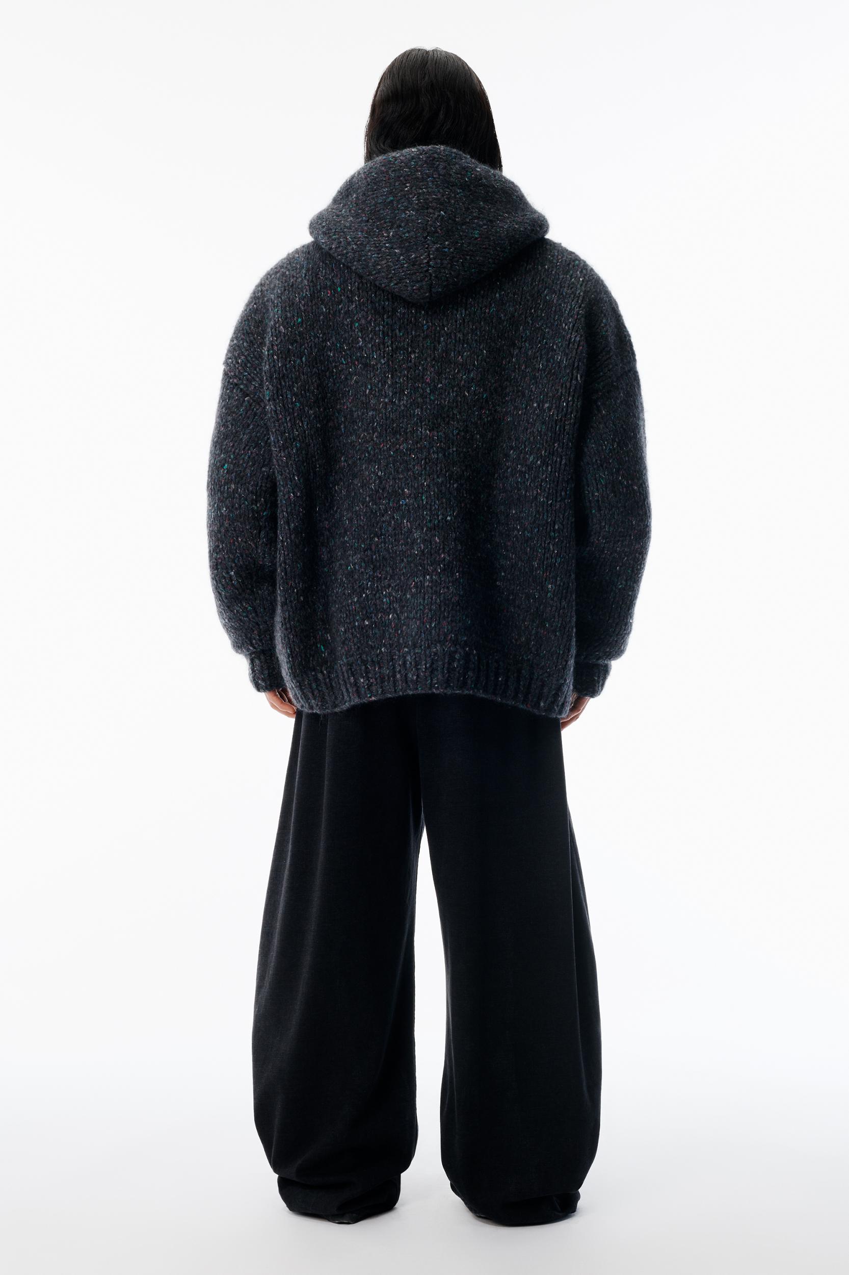 Black Oversized Hoodie With Hand-crochet Logo Product Image