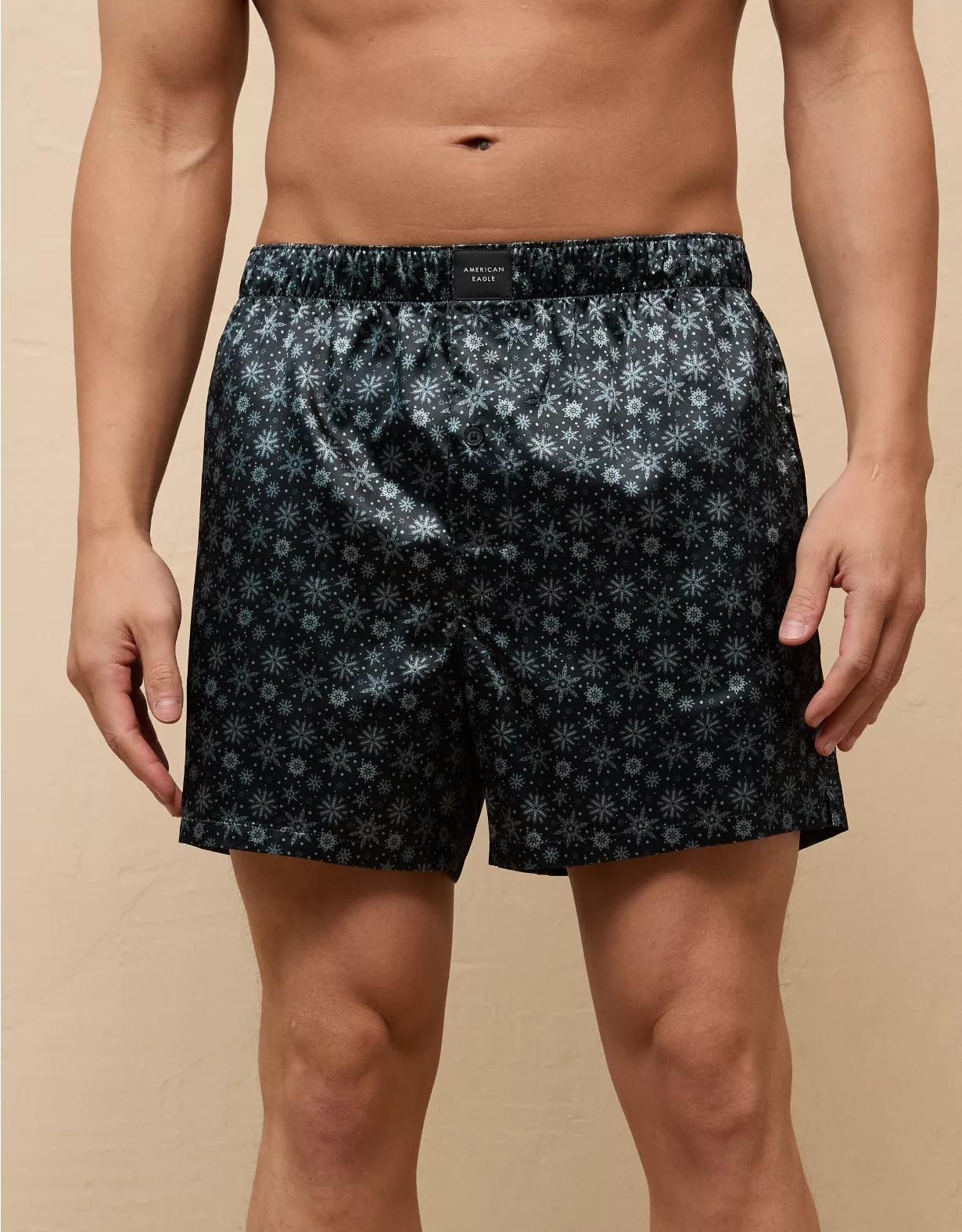 AEO Tiny Snowflakes Satin Pocket Boxer Short Product Image
