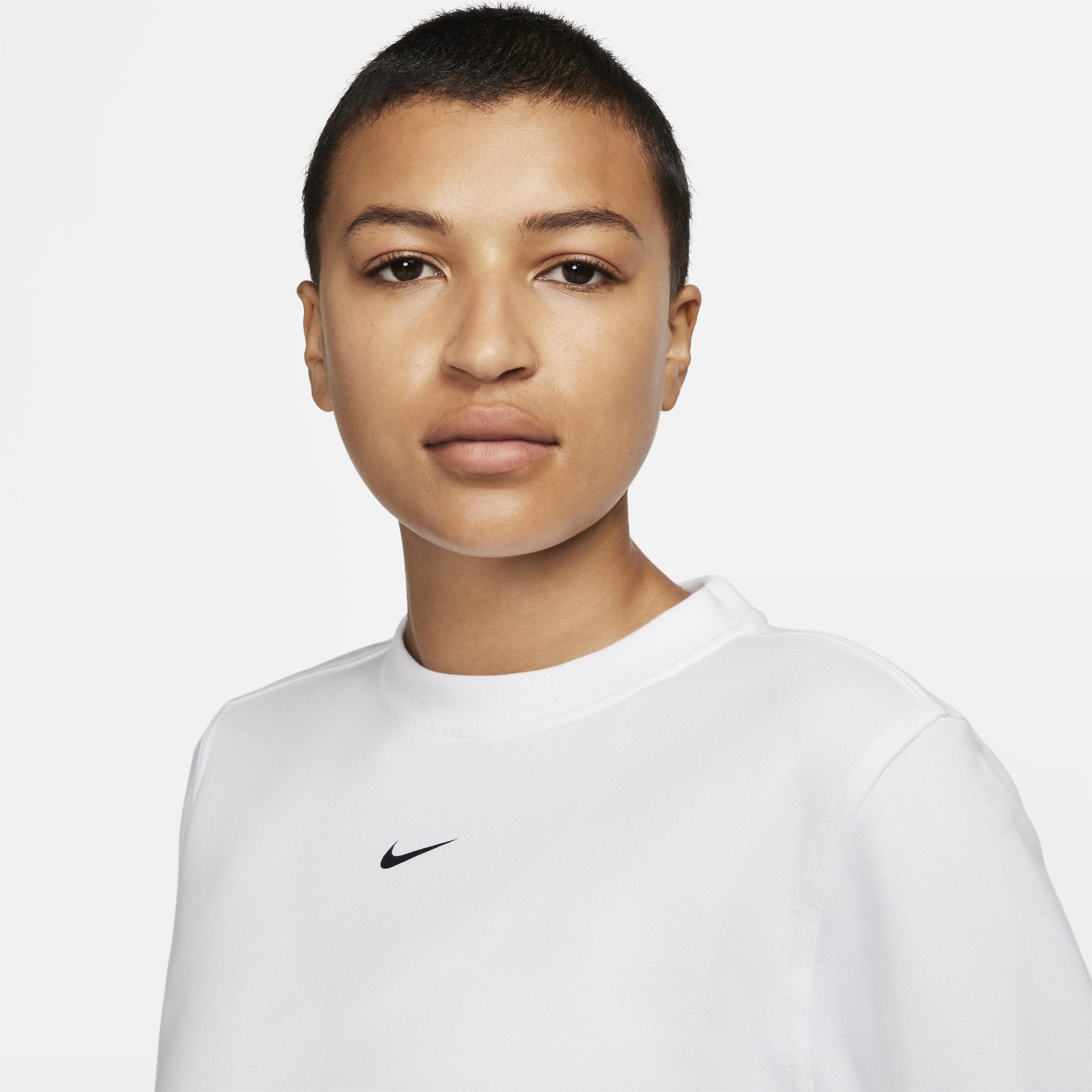 Nike Womens Dri-FIT One Crew-Neck French Terry Sweatshirt | FB5125-091 Product Image